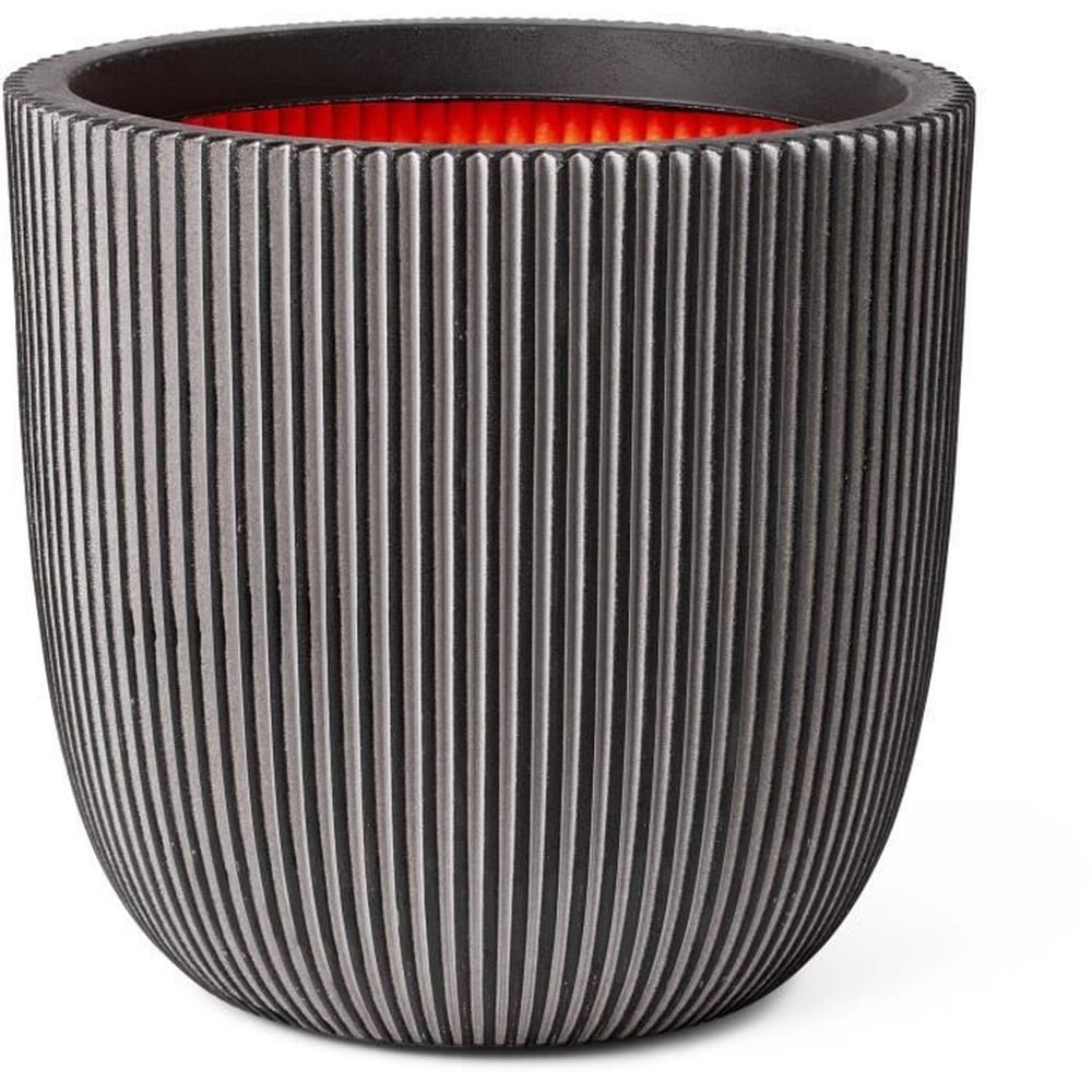 CAPI EUROPE Kugelf&ouml;rmiger Blumentopf &ndash; CAPI EUROPE &ndash; GROOVE NL &ndash; 43 x 41 cm &ndash; Anthrazit 