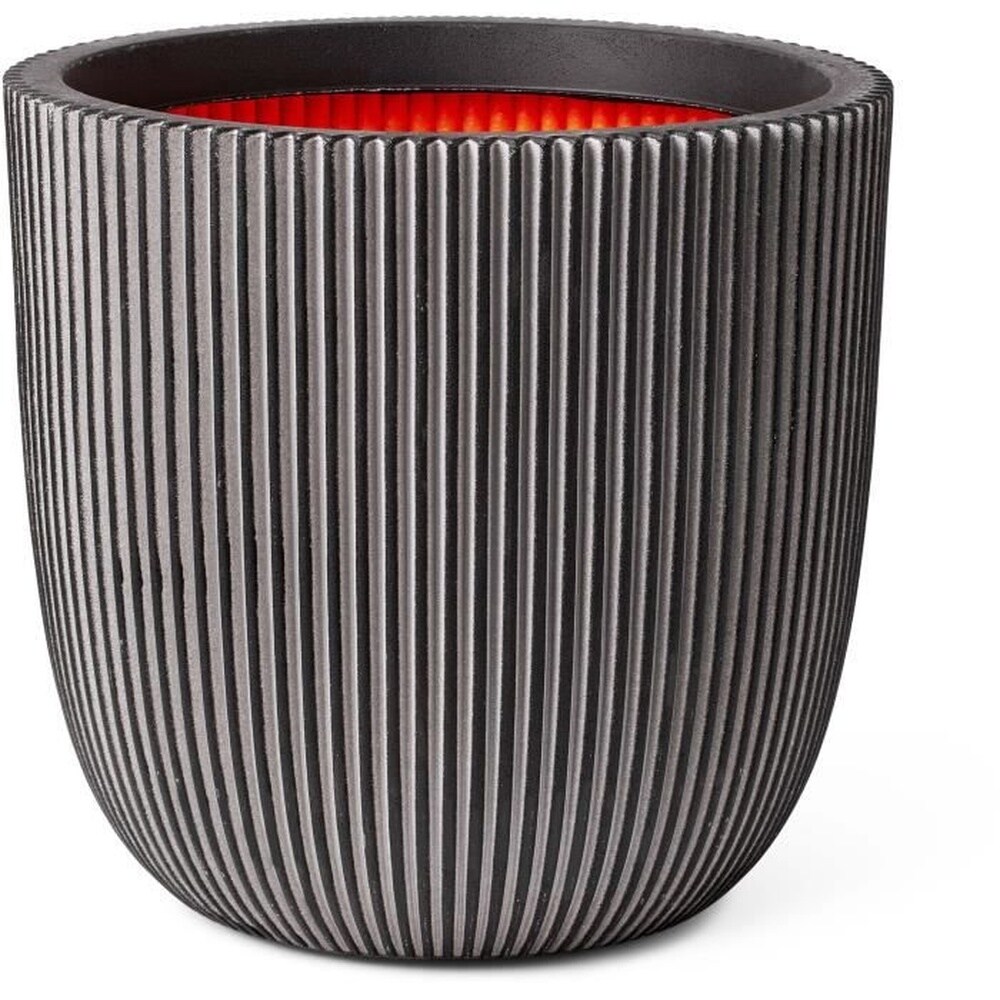 Kugelförmiger Blumentopf – CAPI EUROPE – GROOVE NL – 43 x 41 cm – Anthrazit