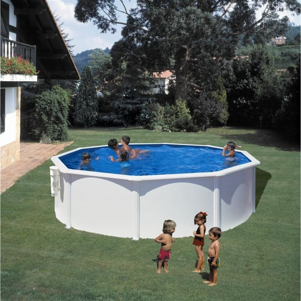 GRE Runder Stahlpool Ø 460 cm, Höhe 120 cm - Weiß