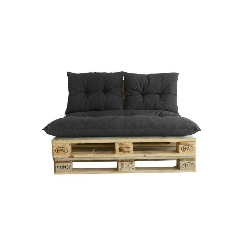 JARDIN PRIVE Klassisches Paletten-Set &ndash; Schiefermatratze + 2 R&uuml;ckenkissen &ndash; PRIVATER GARTEN 