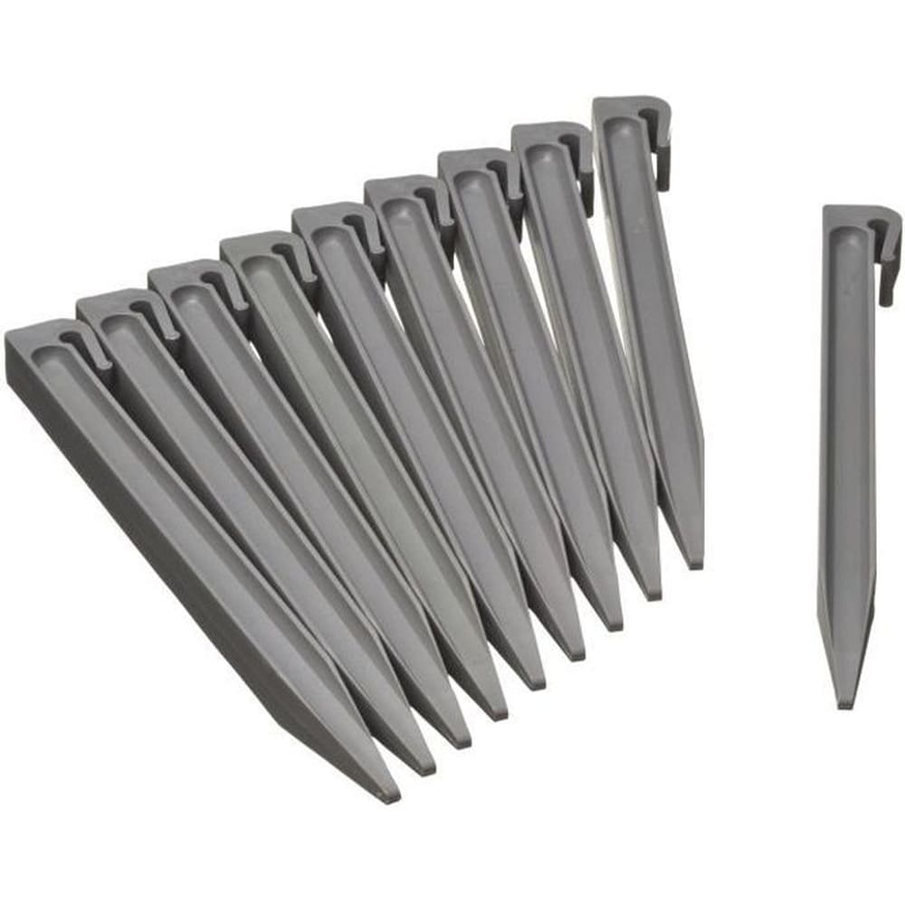 NATURE Natur-Beutel mit 10 Ankern f&uuml;r Polypropylen-Gartenbegrenzungen &ndash; H 26,7 x 1,9 x 1,8 cm &ndash; grau 