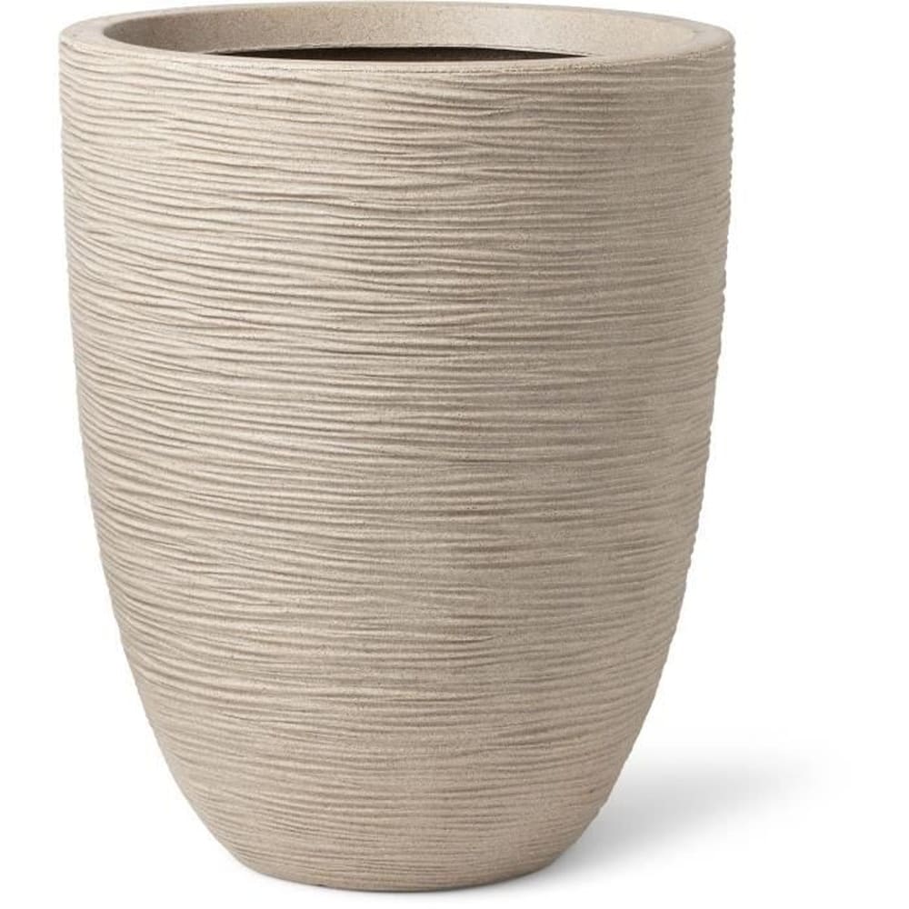 CAPI EUROPE Elegante, niedrige Vase &ndash; CAPI EUROPE &ndash; WASTE RIB NL &ndash; 46 x 58 cm &ndash; Beige Terrazzo - Bild 1