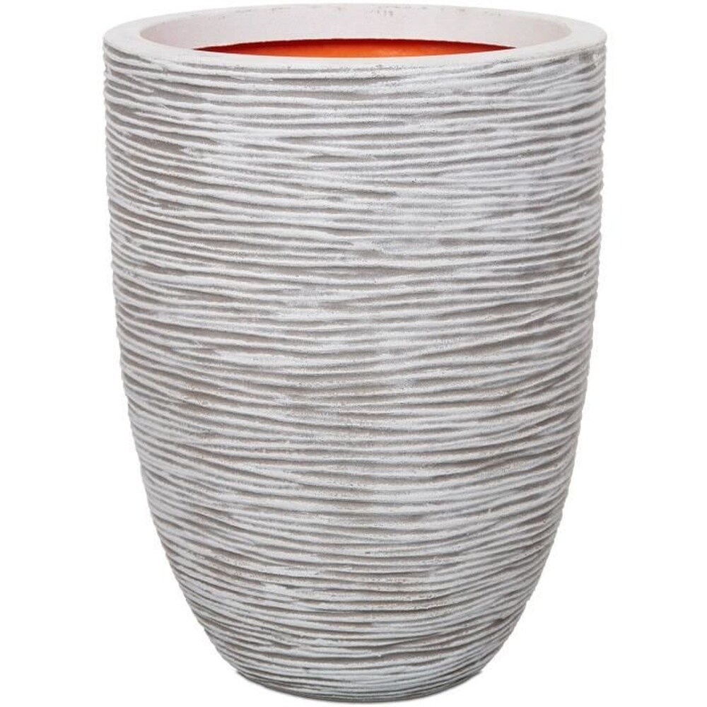 CAPI EUROPE Eleganter, niedriger Blumentopf - CAPI EUROPE - RIB NL - 46 x 58 cm - Elfenbein 