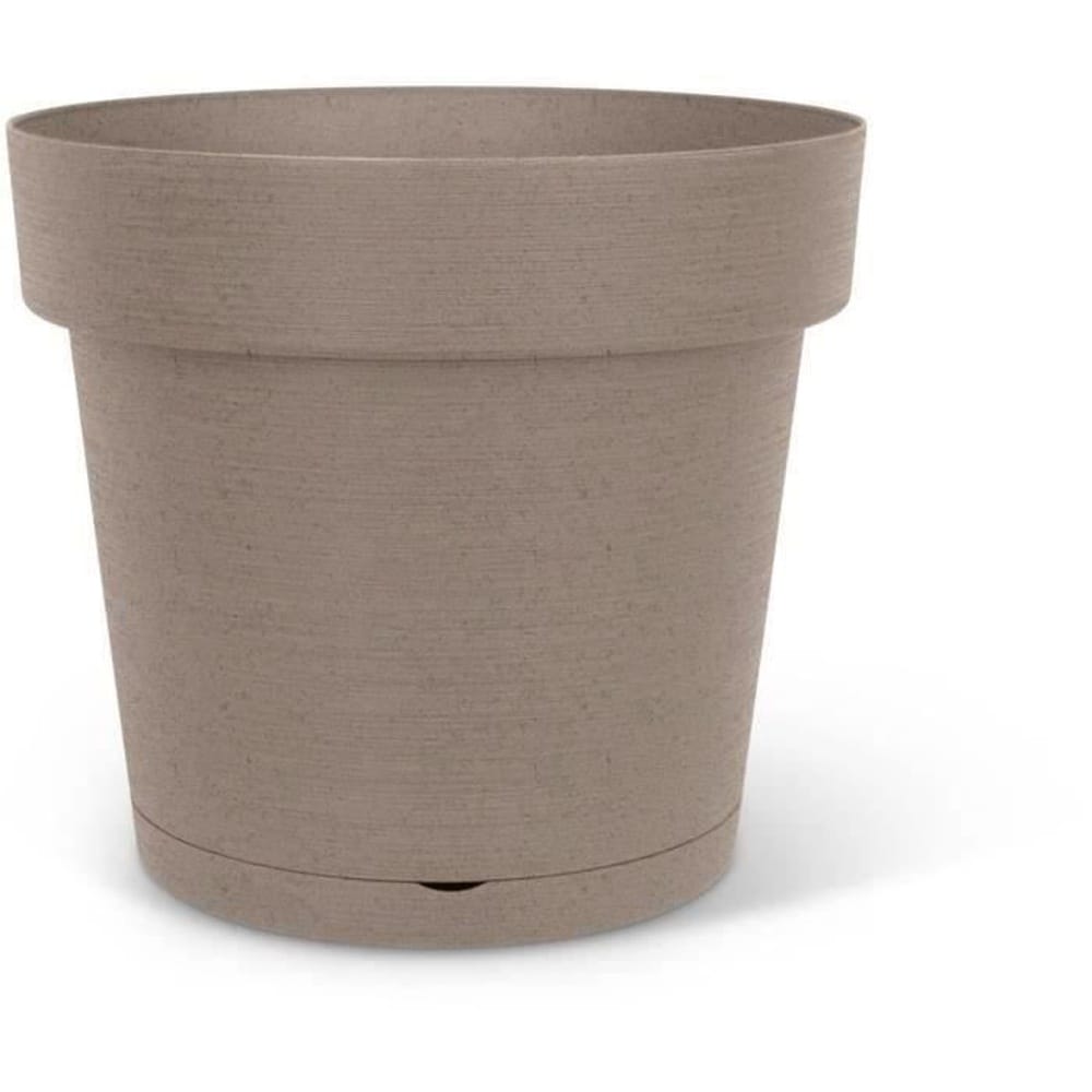 GARDEN ID Wasserauffangtopf - GARDEN ID Glamour - Taupe 40 cm - K&ouml;rnige Oberfl&auml;che - F&uuml;r drinnen und drau&szlig;en - Elegantes Design - Enth&auml;lt Holz. 