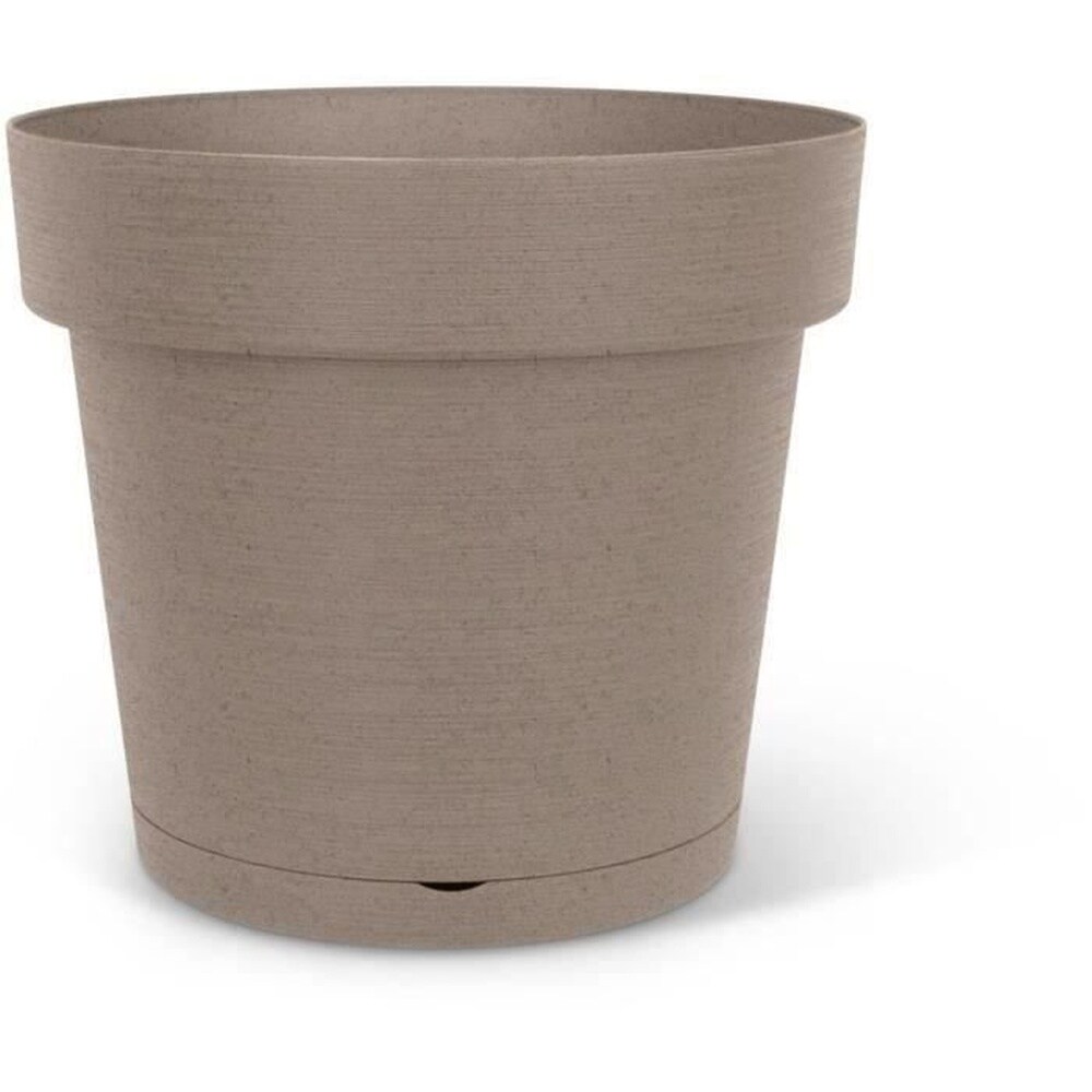 Wasserauffangtopf - GARDEN ID Glamour - Taupe 40 cm - Körnige Oberfläche - Für drinnen und draußen - Elegantes Design - Enthält Holz.