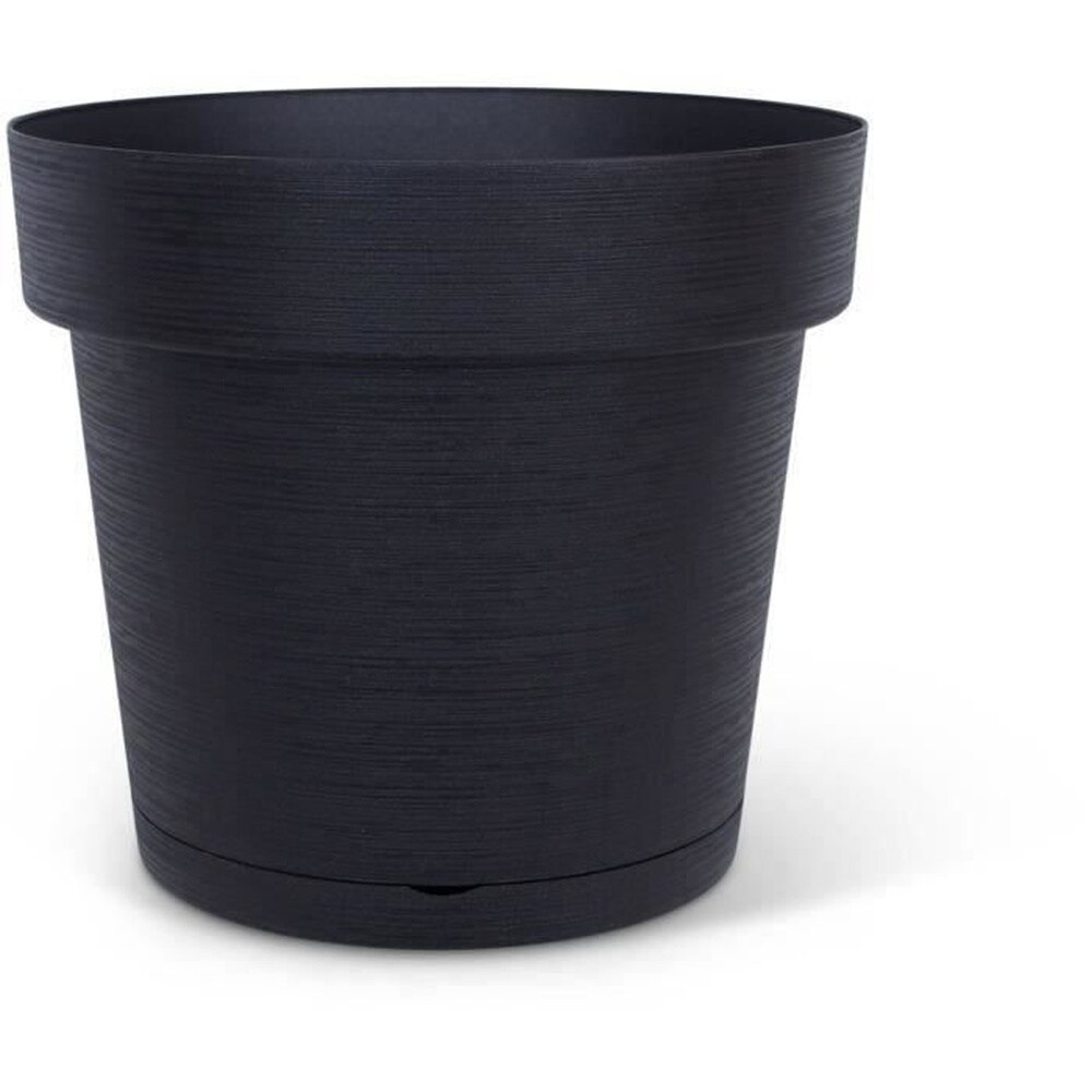 Wasserauffangtopf - GARDEN ID Glamour - Anthrazit 40 cm - Körnige Oberfläche - Für drinnen und draußen - Elegantes Design.