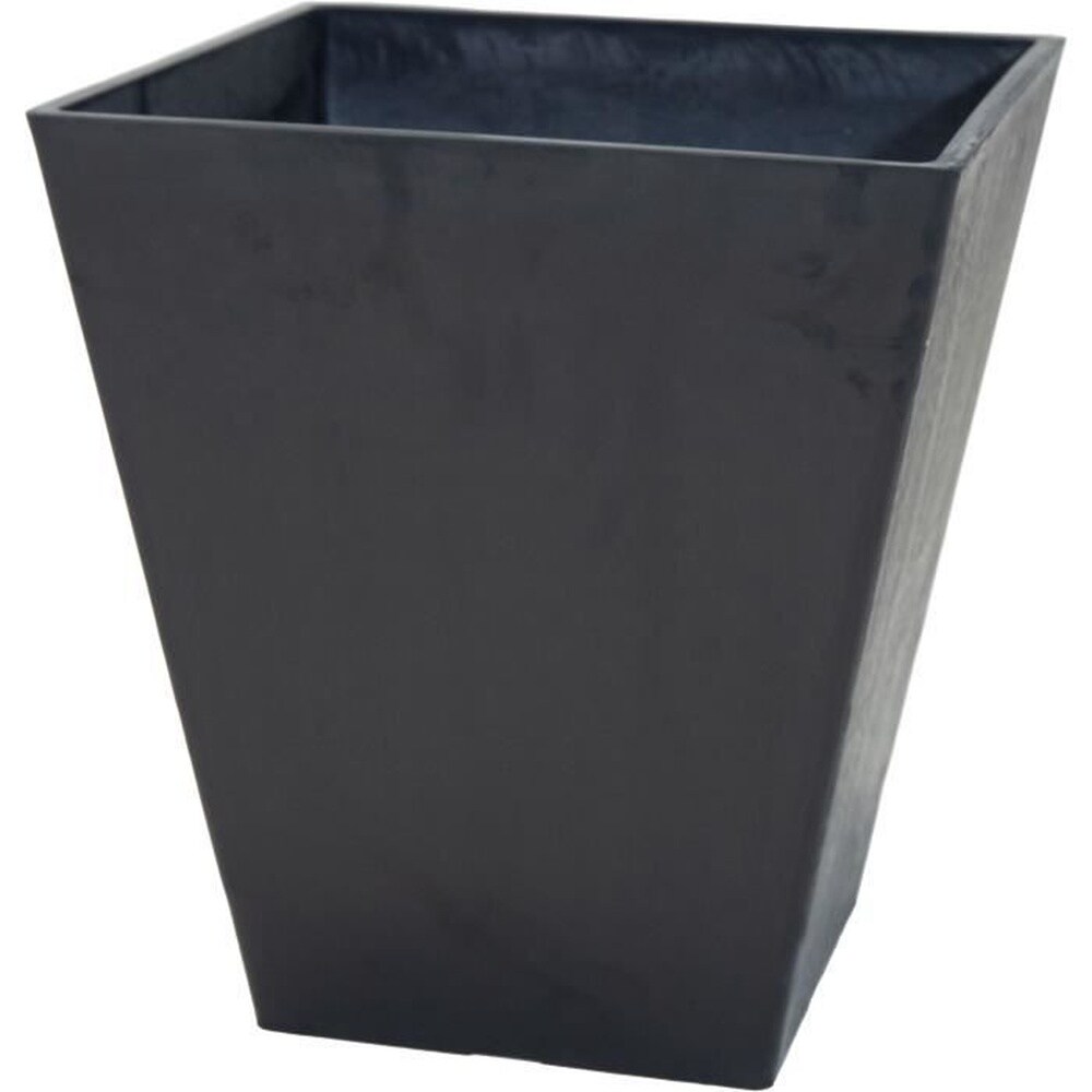 MEGA COLLECTIONS &Uuml;bertopf &ndash; MEGA KOLLEKTIONEN &ndash; Ecostone Quadratisch &ndash; 48 x 57 cm &ndash; Schwarz 