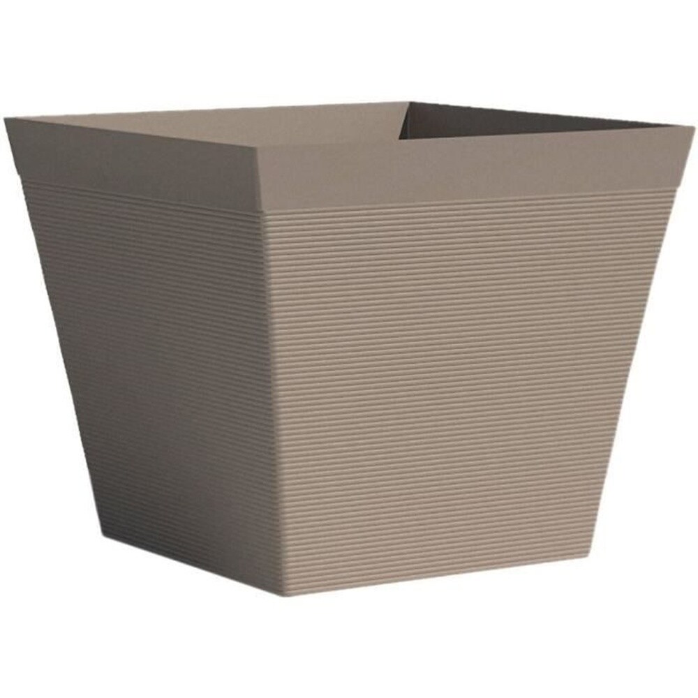 Quadratischer Topf – GARDEN ID – Green Care Impact Taupe – 39 x 33 cm – 10 Jahre Garantie – 100 % recycelt – UV- und frostbeständig