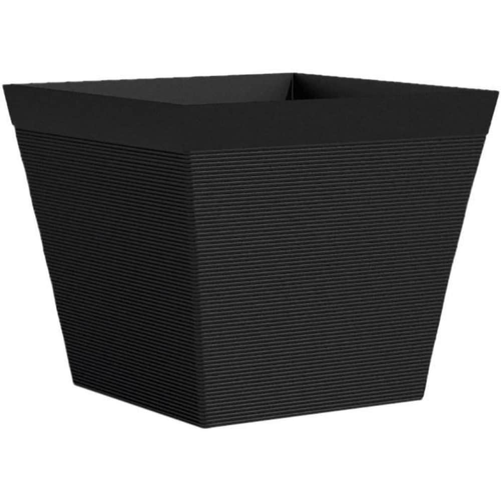 GARDEN ID Quadratischer Topf &ndash; GARDEN ID &ndash; Green Care Impact Black-Anth &ndash; 39 x 33 cm &ndash; 10 Jahre Garantie &ndash; 100 % recycelt &ndash; UV- und frostbest&auml;ndig 