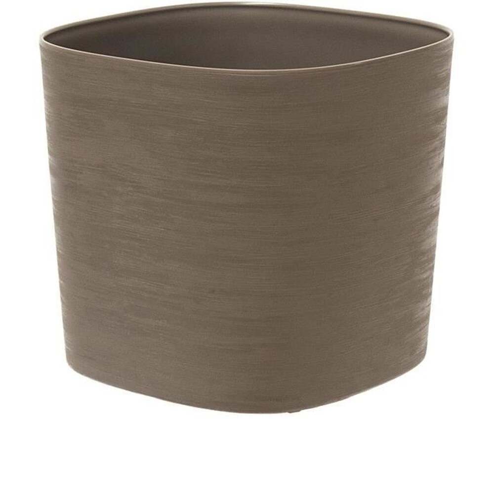 Topf mit Wasserreservoir - GARDEN ID Respect - Taupe 30 x 30 cm - 100% Haushaltsabfall - 100% recycelbar - Strukturierte Oberfläche.