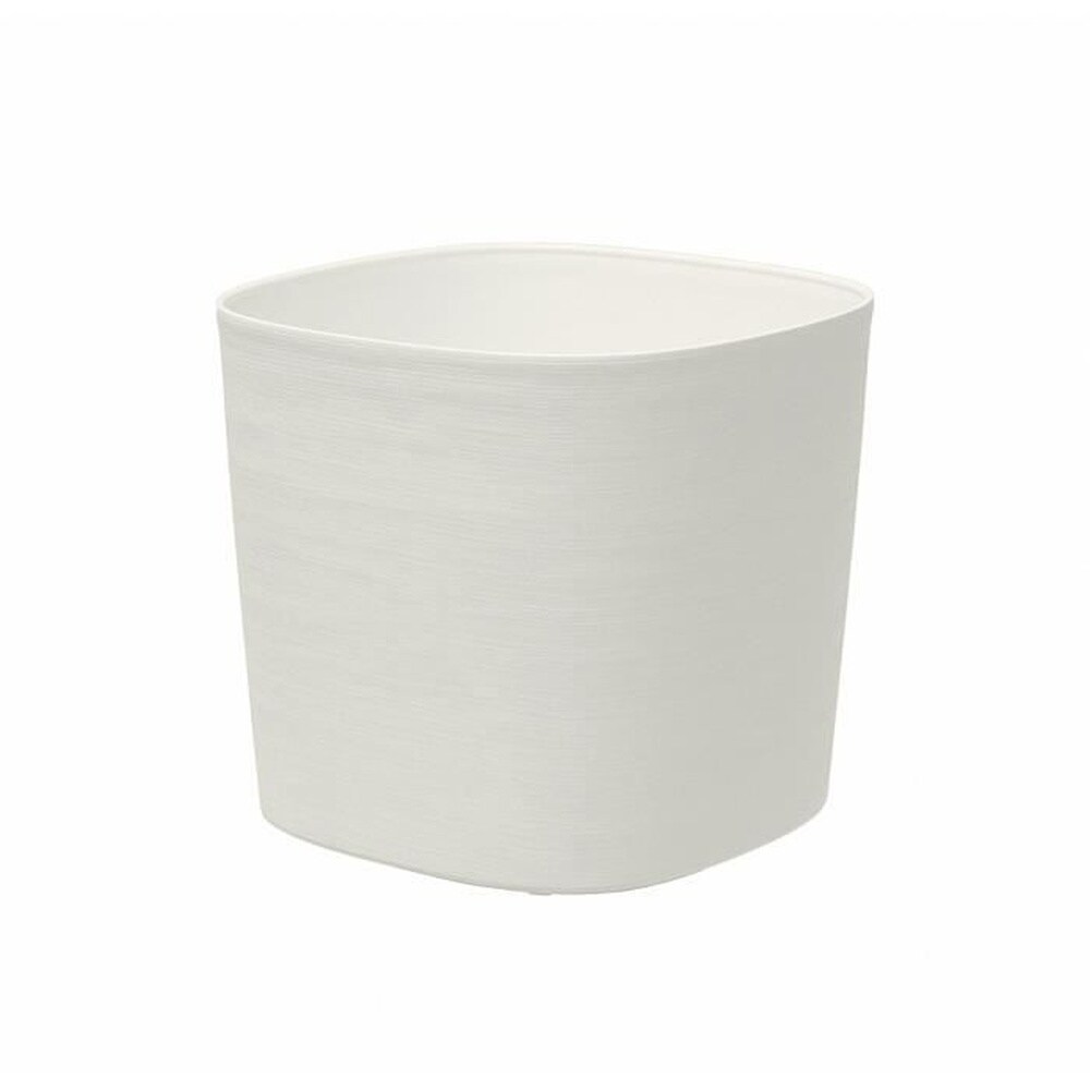 Topf mit Wasserreservoir - GARDEN ID Respect - Weiß 40 x 40 cm - 100% Haushaltsabfall - 100% recycelbar - Strukturierte Oberfläche.