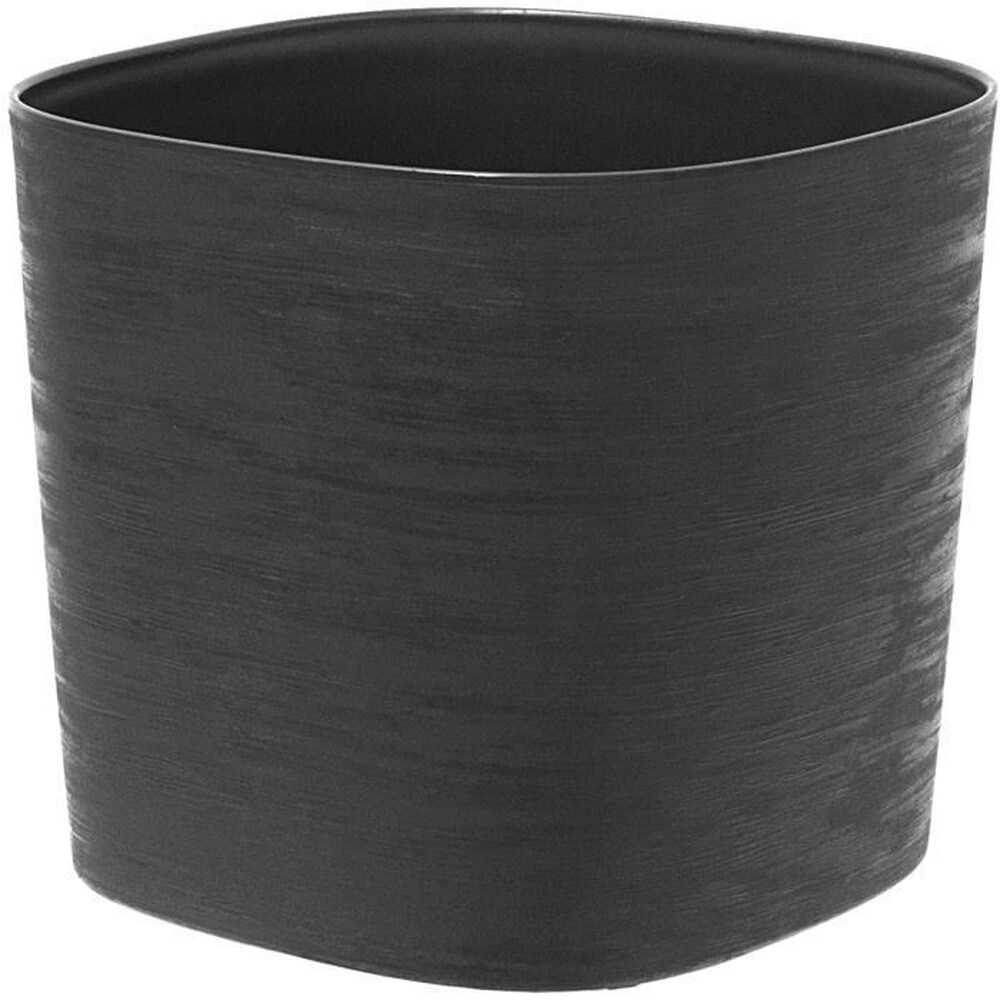 Topf mit Wasserreservoir - GARDEN ID Respect - Black-Anth 40 x 40 cm - 100% Haushaltsabfall - 100% recycelbar - Strukturierte Oberfläche.
