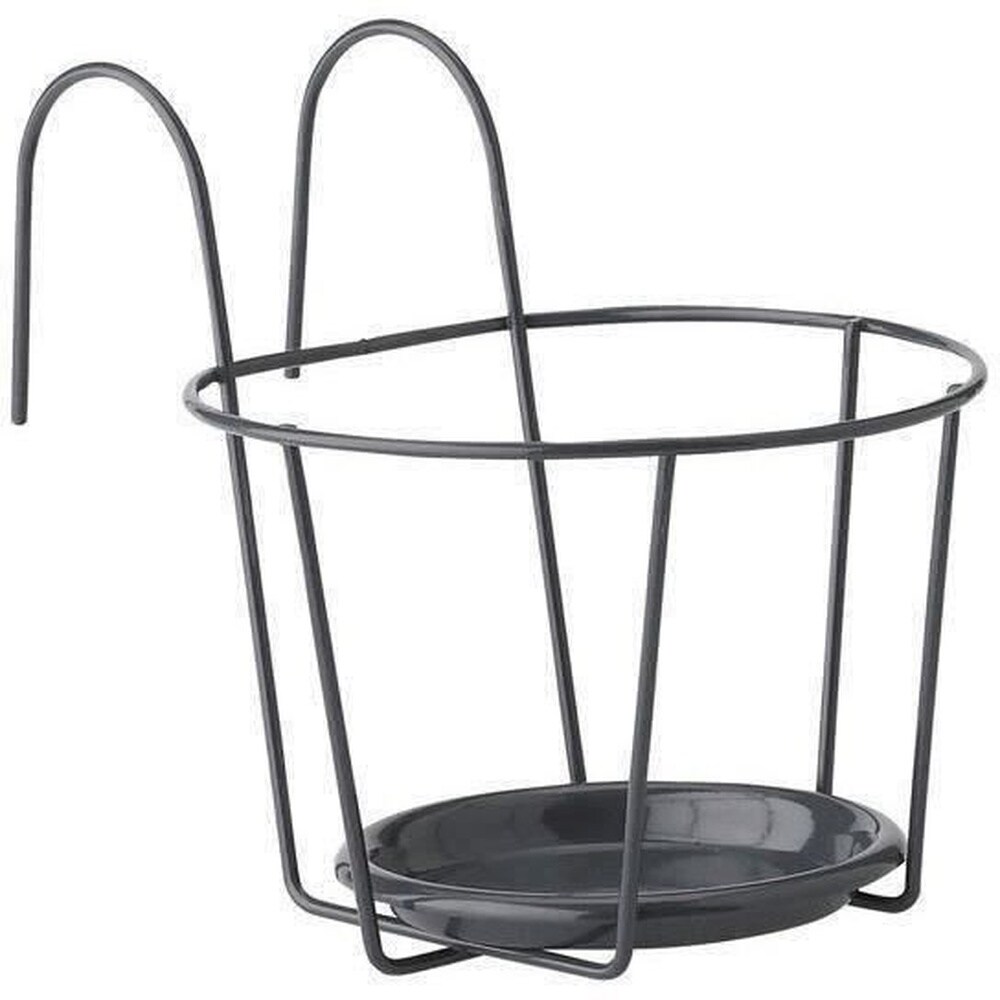 Balkon-Topfhalter – GARDEN ID – 21 cm Anthrazit – Optimale Größe – Elegantes Design – Sicherer Halt