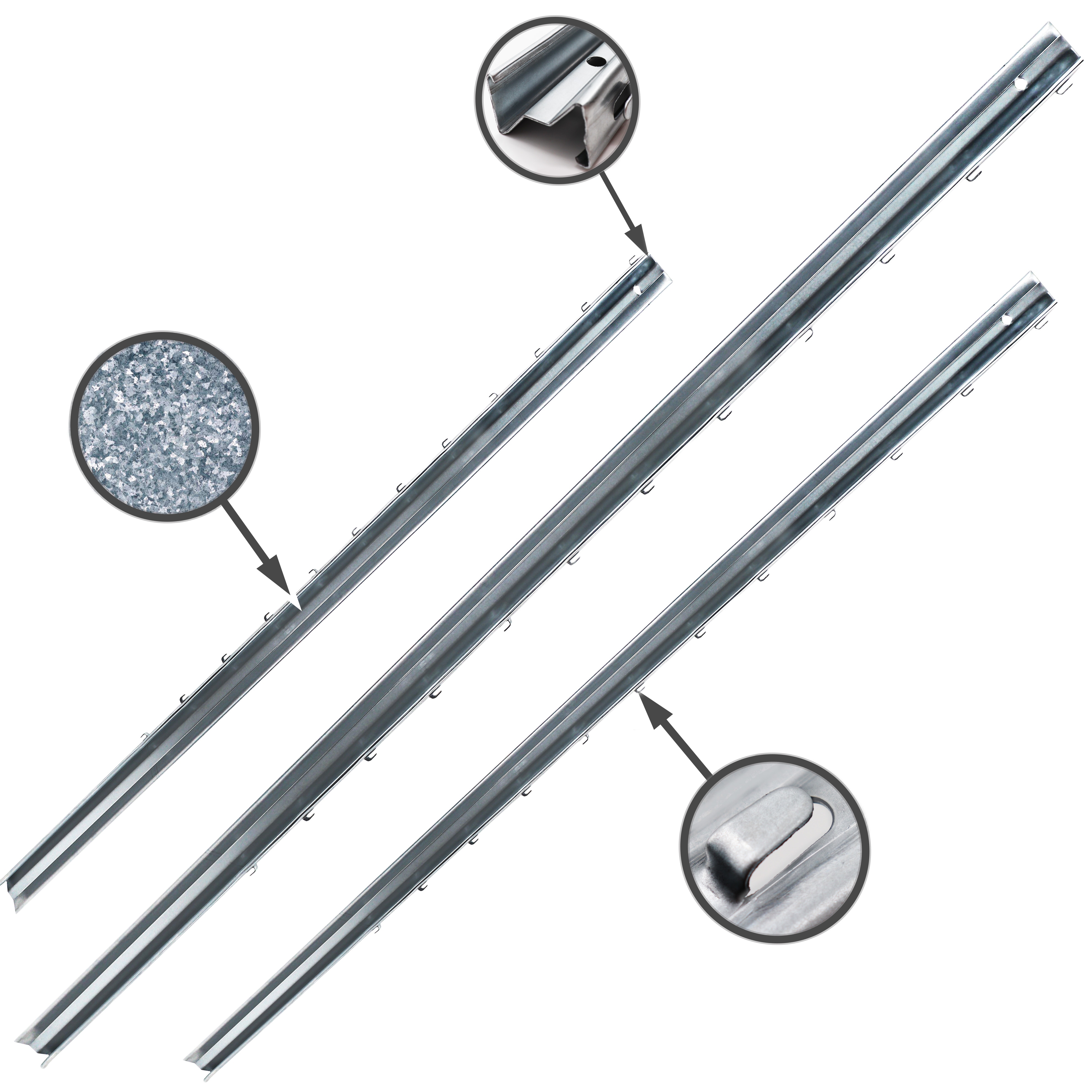 Aquagart 105 Z-Profil Zaunpf&auml;hle 2m Wildzaun Weidezaun Forstzaun 