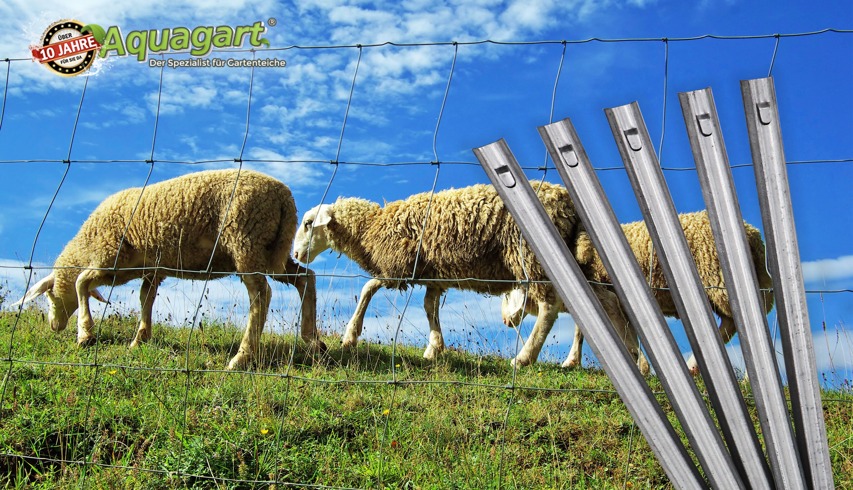 Aquagart 10 W-Profil Zaunanker Erdanker f&uuml;r Wildzaun Forstzaun Weidezaun 50cm 