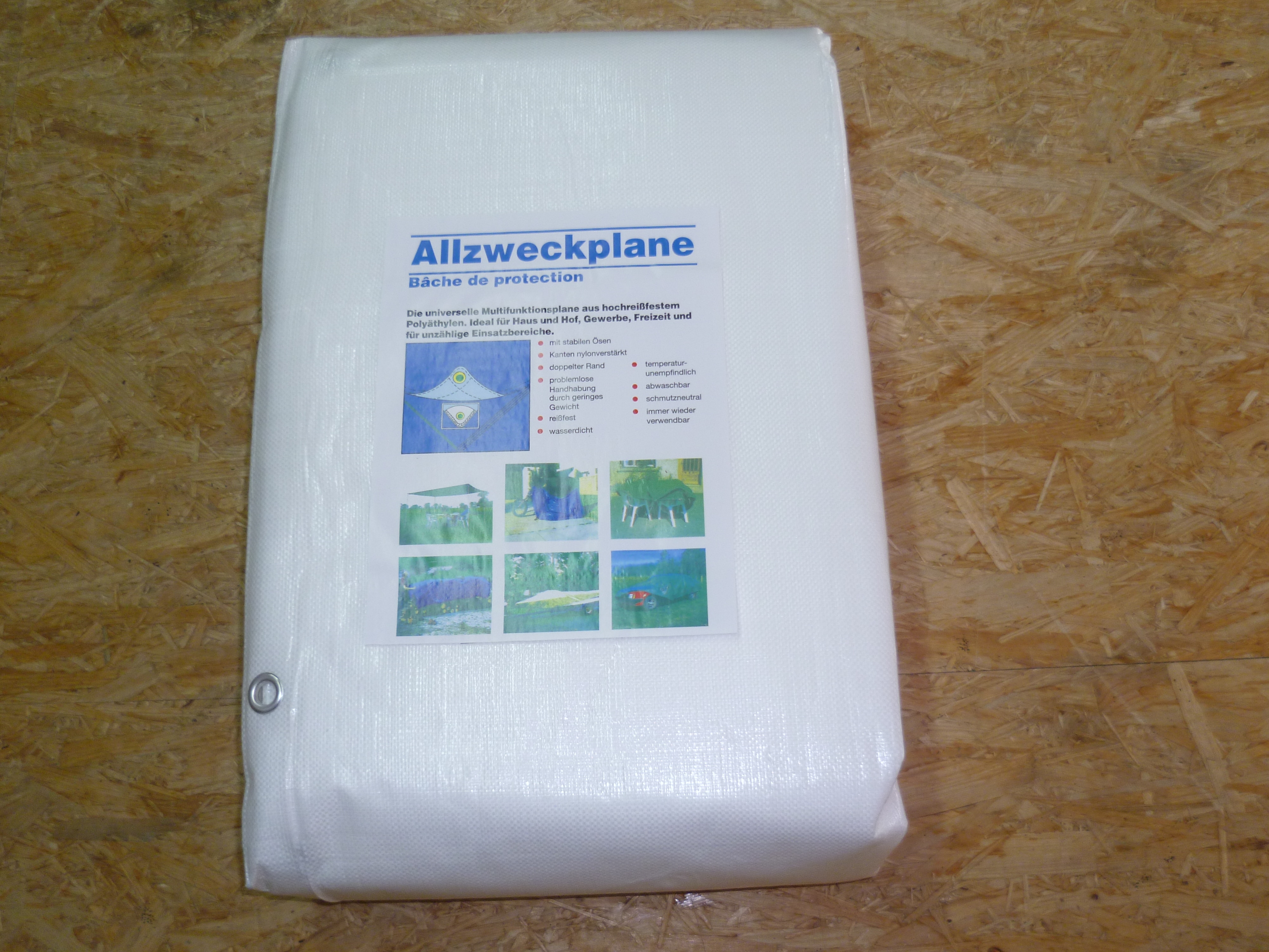Aquagart Gewebeplane 260g 8m x 12m Abdeckplane Bootsplane Allzweckplane Plane 