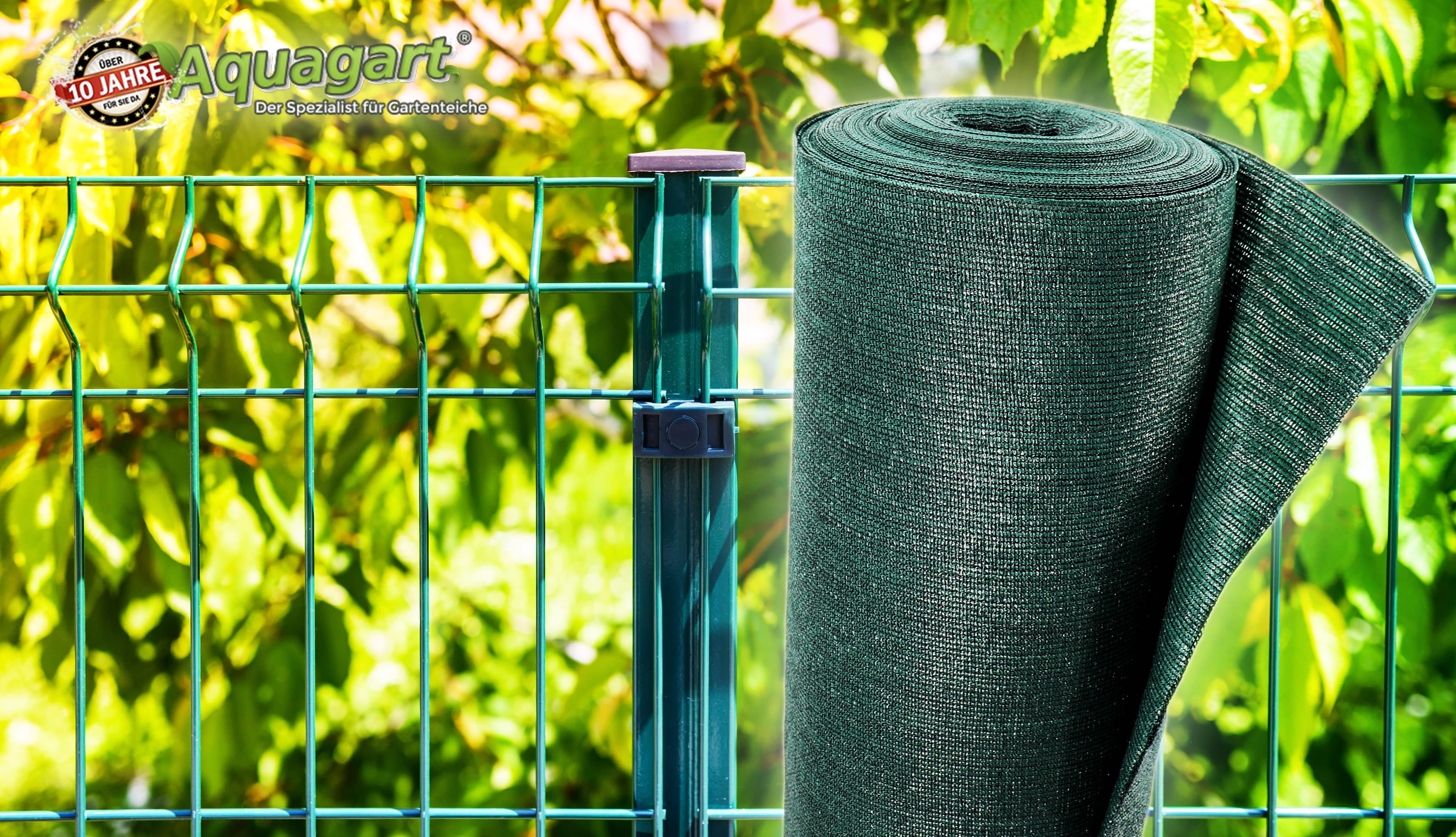Aquagart 25m Schattiernetz Zaunblende Tennisblende Windschutznetz Sichtschutzzaun 150g 2m 