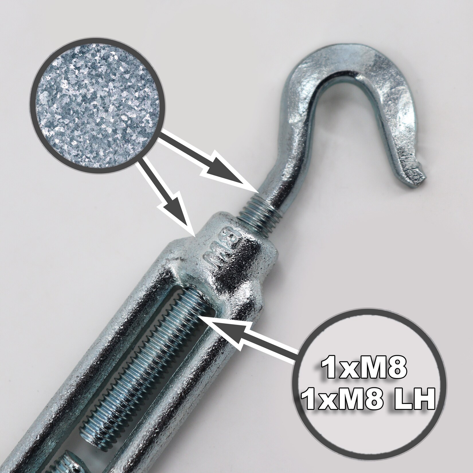 Aquagart 15 Seilspanner für Wildzaun Fostzaun Spannschloss Drahtspanner 2 Haken