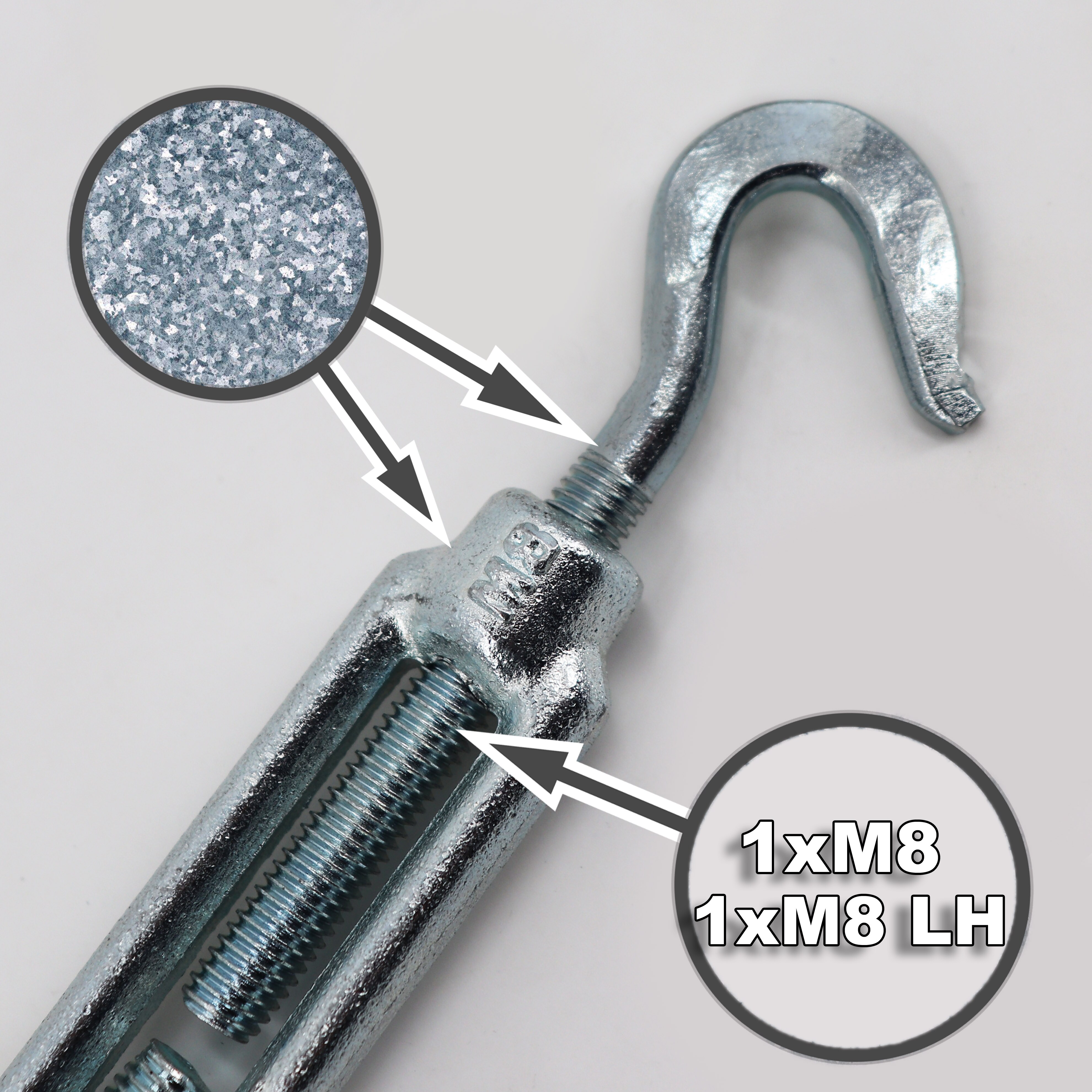 Aquagart 20 Seilspanner f&uuml;r Wildzaun Fostzaun Spannschloss Drahtspanner 2 Haken 