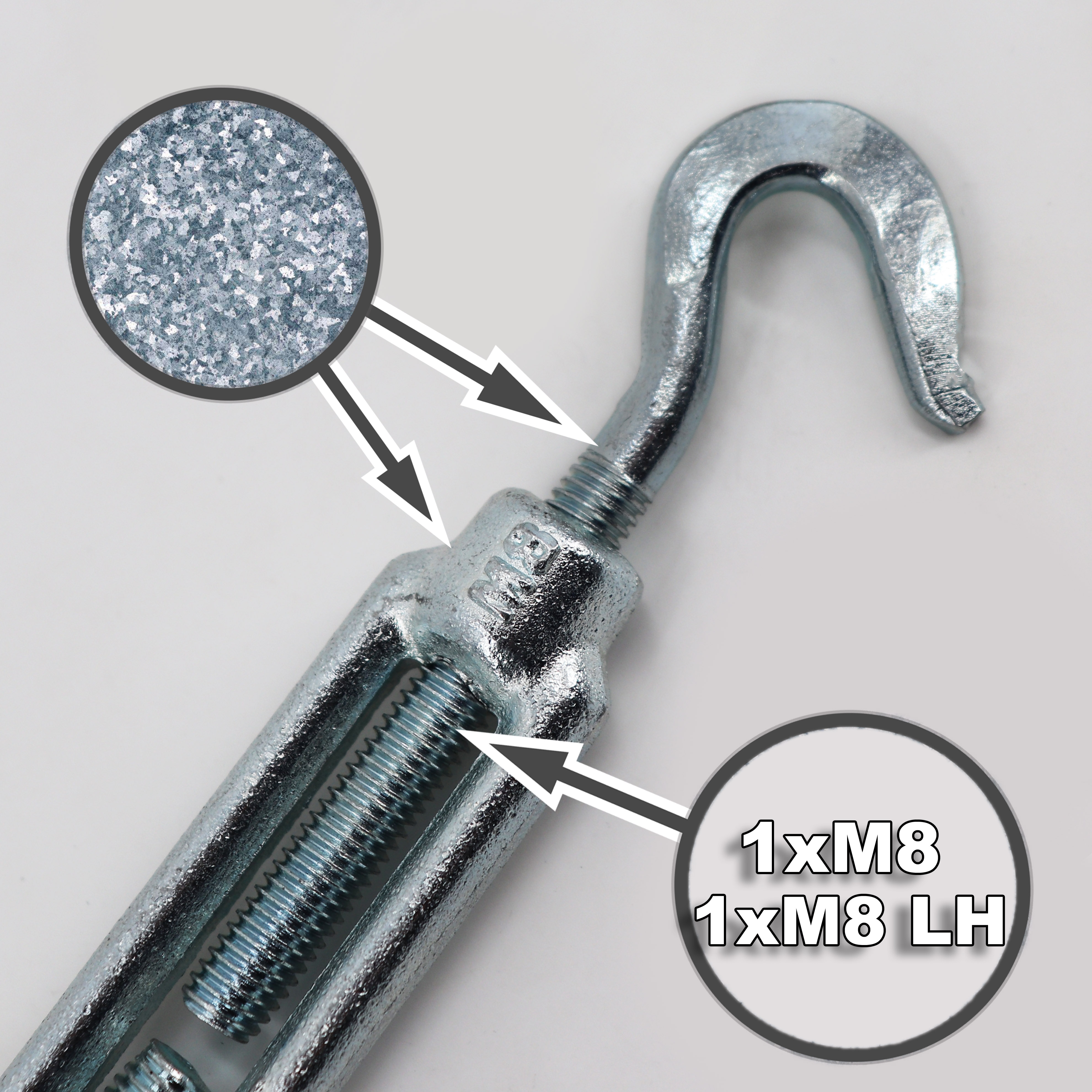 Aquagart 40 Seilspanner f&uuml;r Wildzaun Fostzaun Spannschloss Drahtspanner 2 Haken 