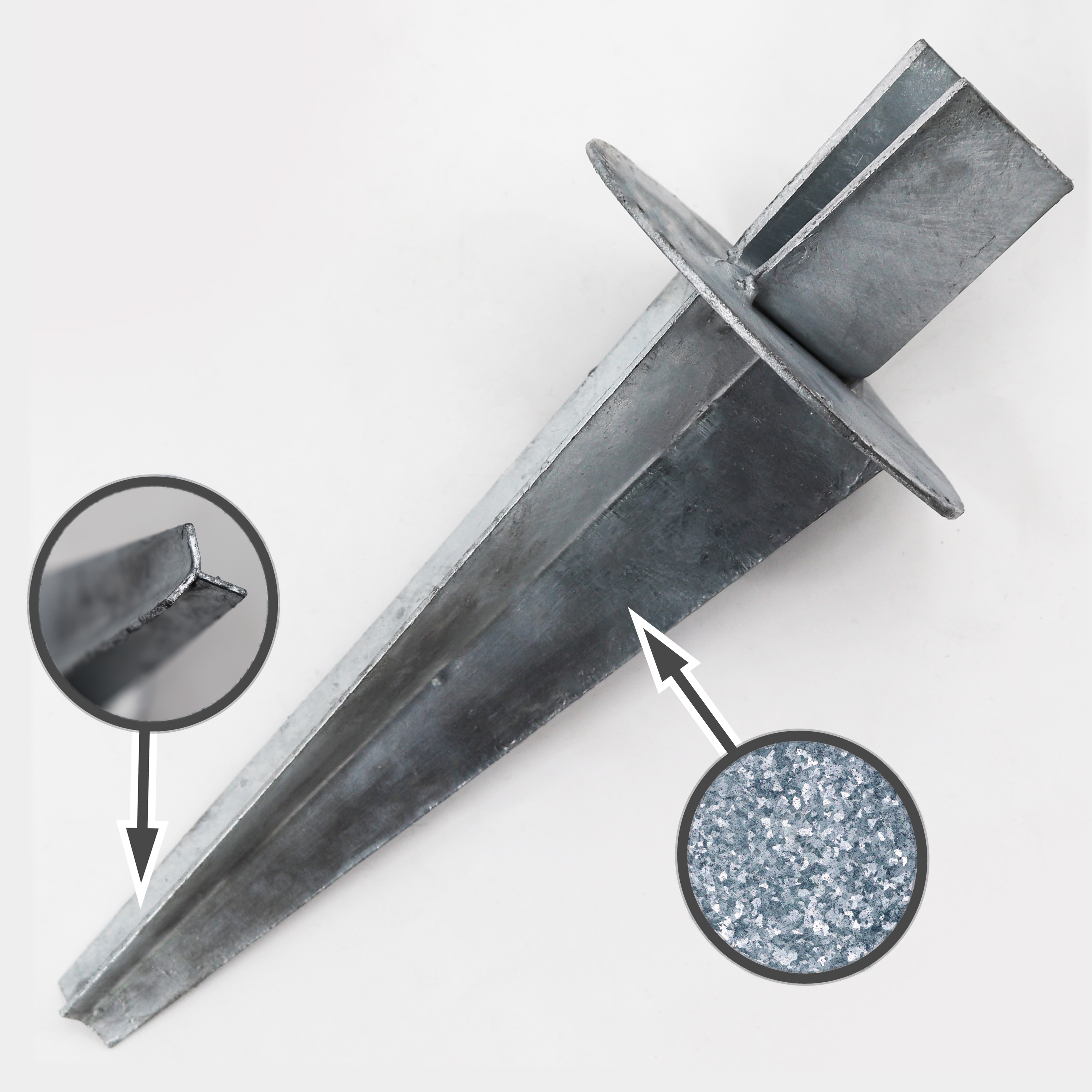 Aquagart 1 Erdteller f&uuml;r Z-Profil Pfahl Wildzaun Forstzaun Knotengeflecht Weidezaun 