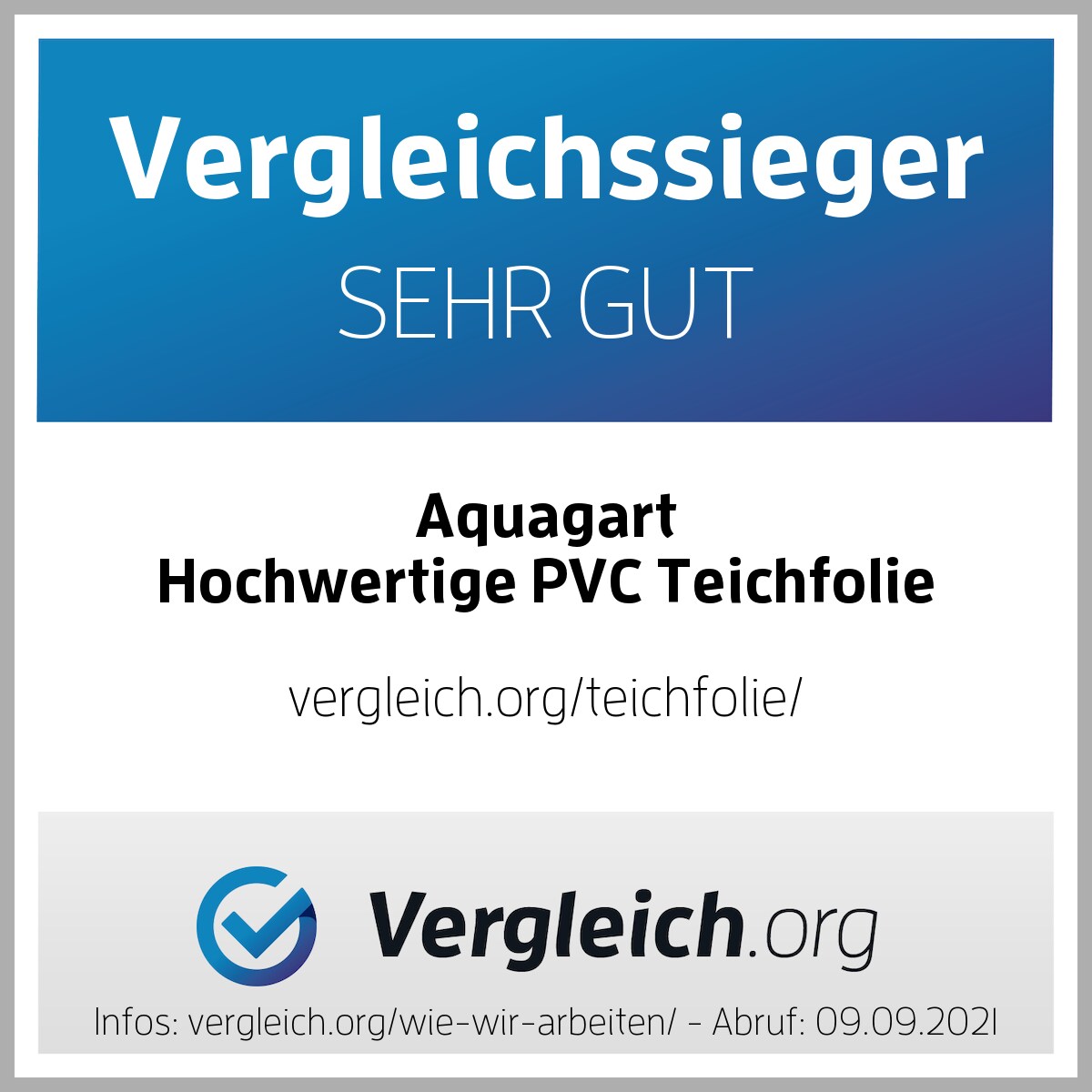 Aquagart Teichfolie PVC 1m x 2m 0,5mm schwarz Folie für den Gartenteich