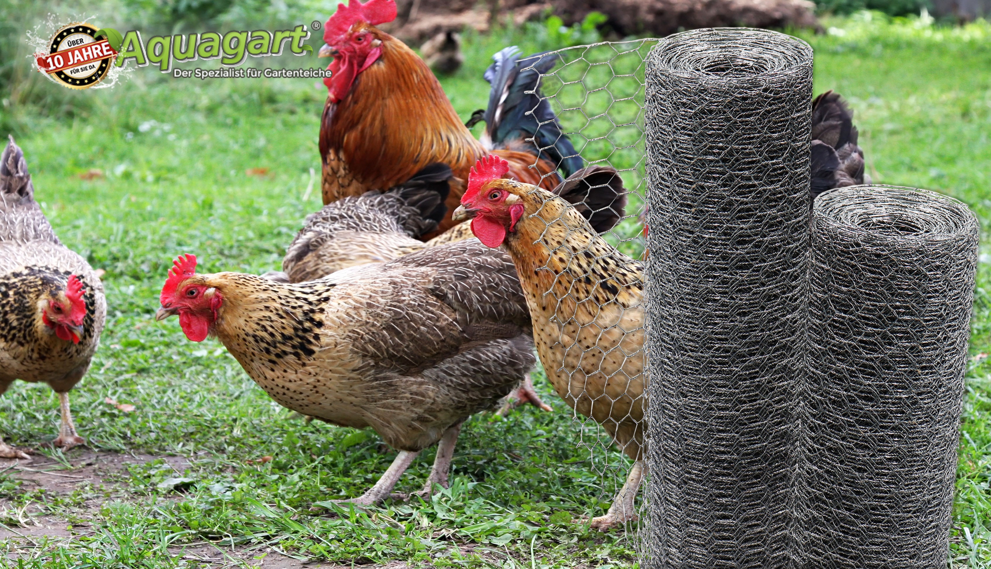 Aquagart 40m Sechseckgeflecht Kaninchendraht Hasengitter Hasendraht 50cm 25mm x 25mm 