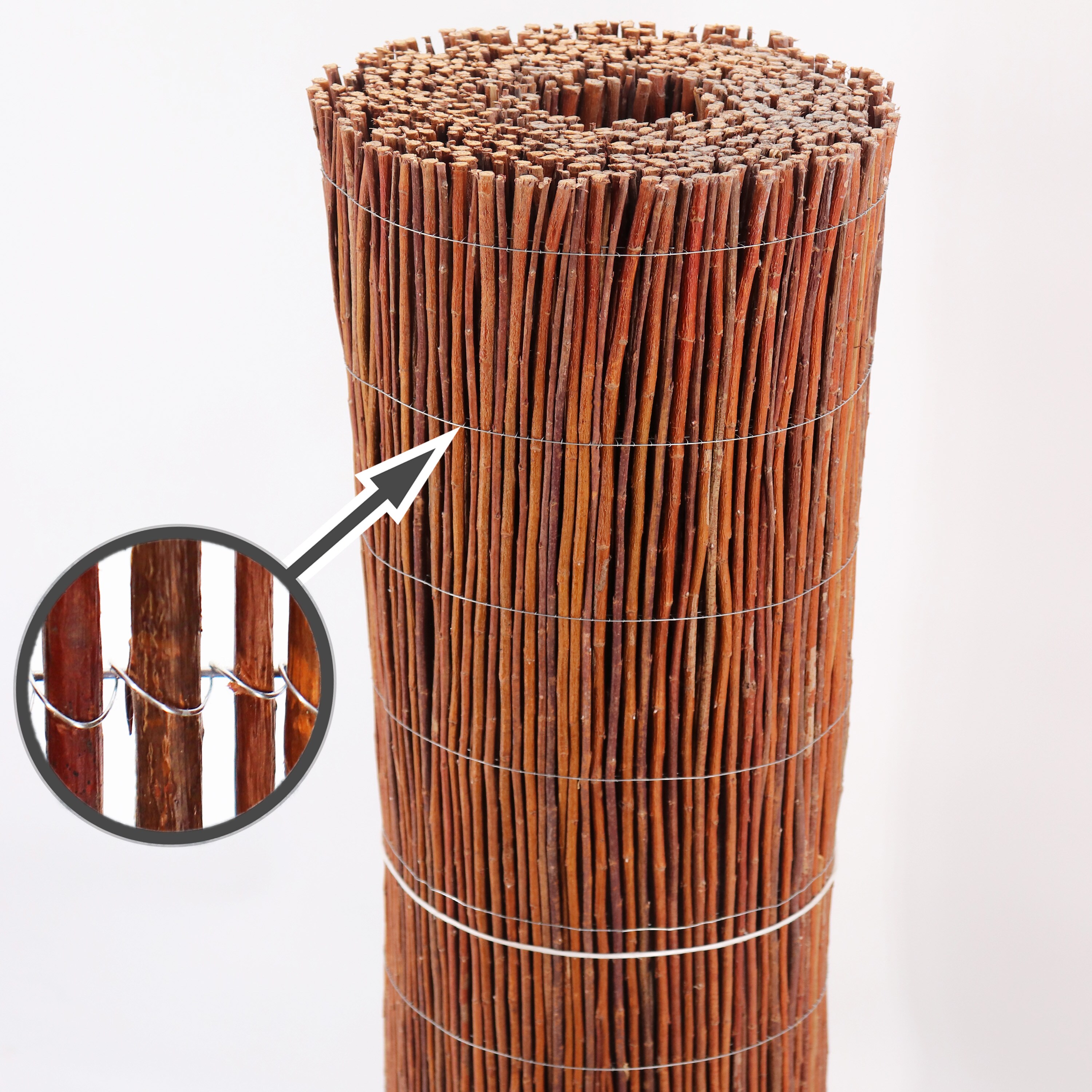 Aquagart Weidenmatte 5m x 80 cm I Sichtschutzmatte aus Weiden Nat&uuml;rlicher Sichtschutz f&uuml;r Garten 