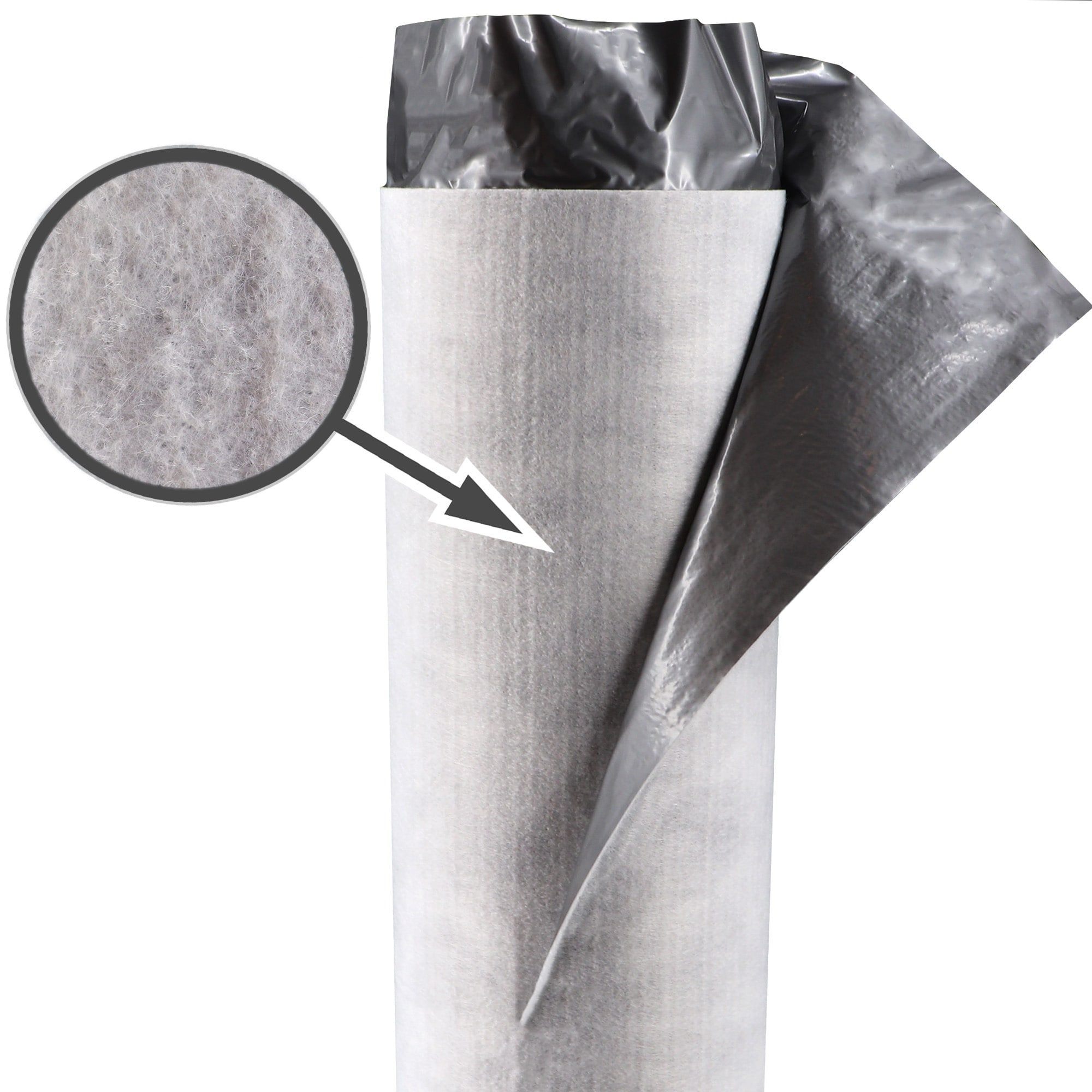 Aquagart Trittschalld&auml;mmung mit Dampfsperre 225 m&sup2; 1m breit &ndash; Parkett- und Laminatunterlage 1,5 mm &ndash; PES-Vlies 150 g/m&sup2; mit 70 &micro;m PE-Folie 
