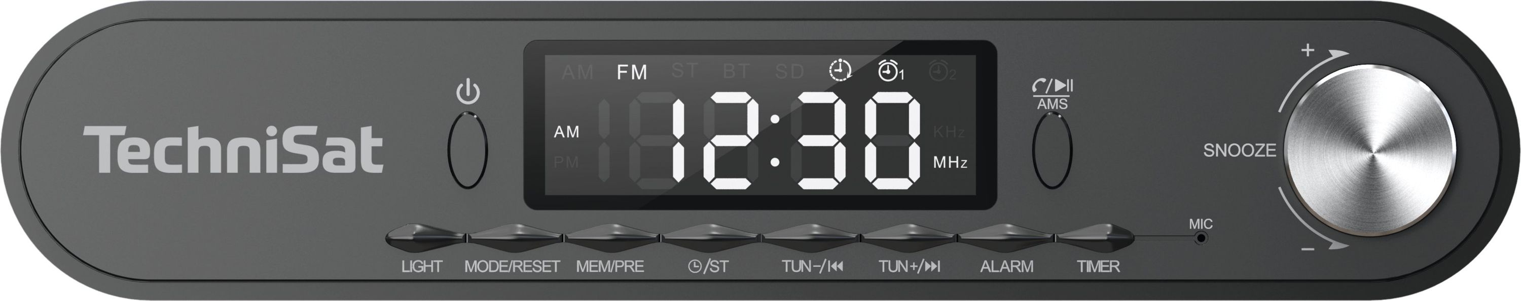 TechniSat Viola K&uuml;chenradio - 5 Watt Unterbau Radio mit UKW/FM, LED Display, Arbeitsleuchte, Timer, Bluetooth, Weckfunktion anthrazit 