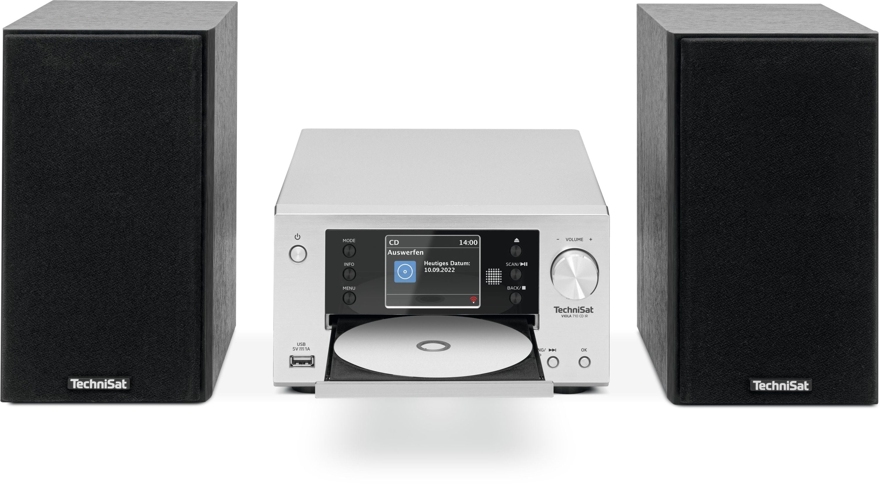 TechniSat VIOLA 710 CD IR | kompakte Hi-Fi-Anlage mit DAB+, CD-Player | silber 