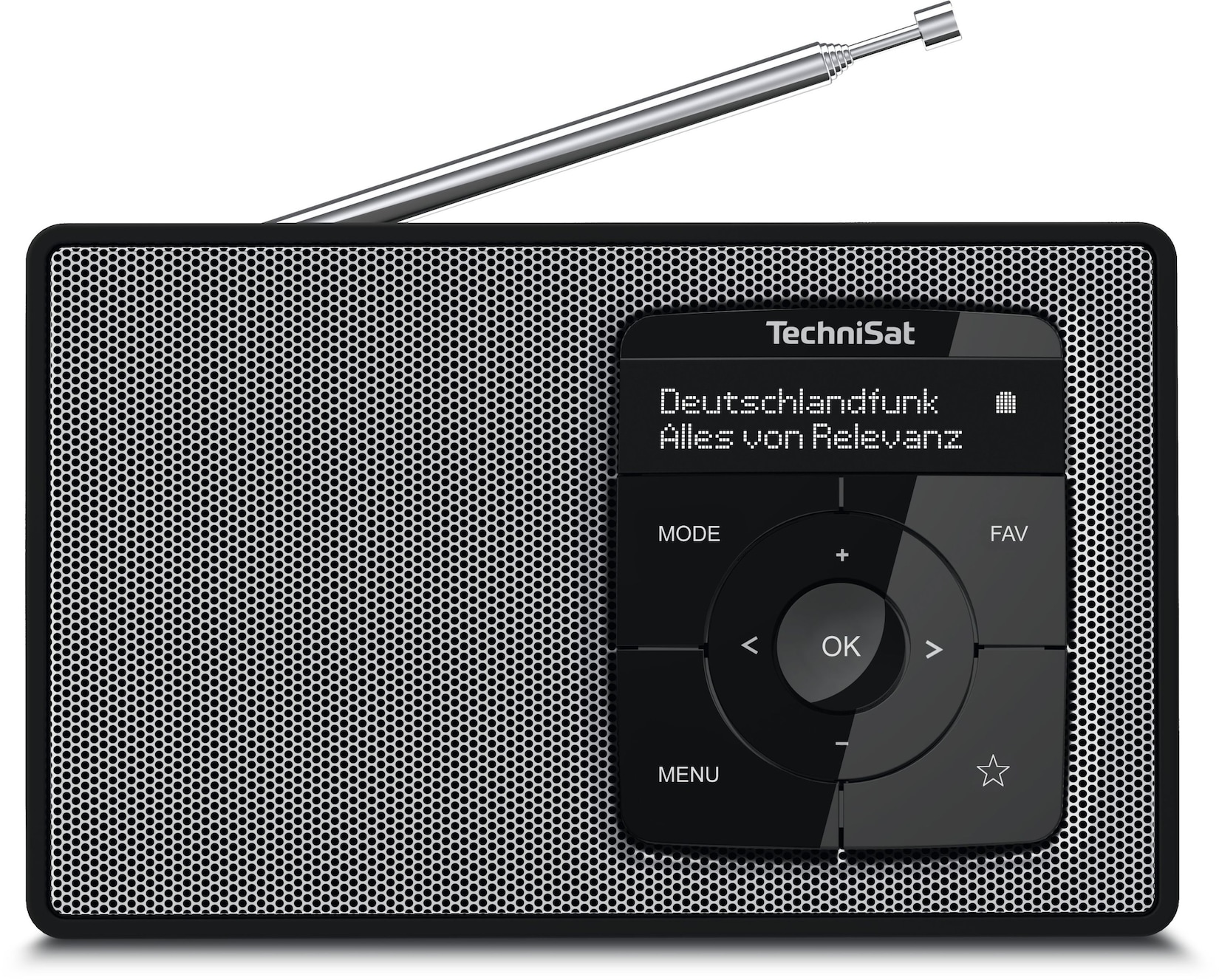 TechniSat DIGITRADIO 2 Portables DAB+/UKW-Radio, Bluetooth schwarz/silber