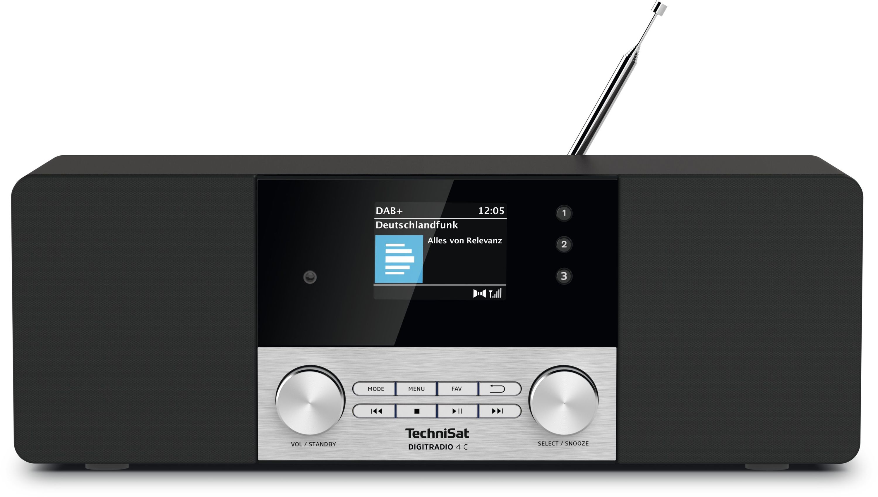 TechniSat DIGITRADIO 4 C | DAB+/ UKW-Stereoradio mit Farbdisplay schwarz/silber 