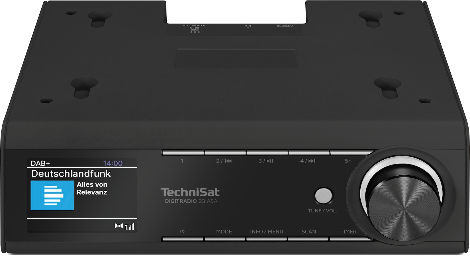 TechniSat DIGITRADIO 23 ASA - 2 Watt DAB+/UKW Unterbauradio mit Automatic Safety Alert schwarz