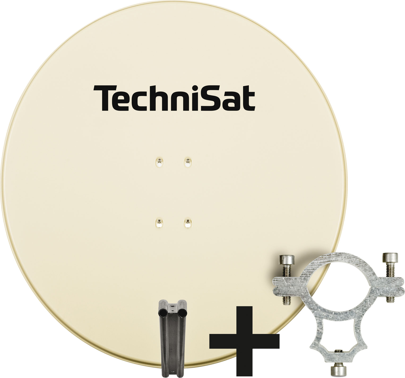 TechniSat SATMAN 850 PLUS | 85cm Sat-Antenne mit 40mm LNB-Halteschelle | rot beige 