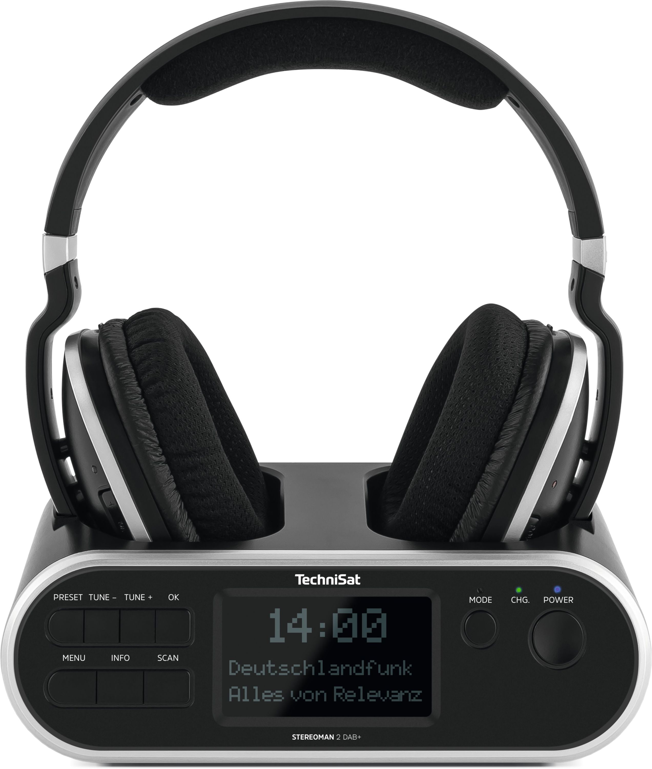 TechniSat STEREOMAN 2 | kabelloser DAB+ Funkkopfh&ouml;rer mit Dockingstation 