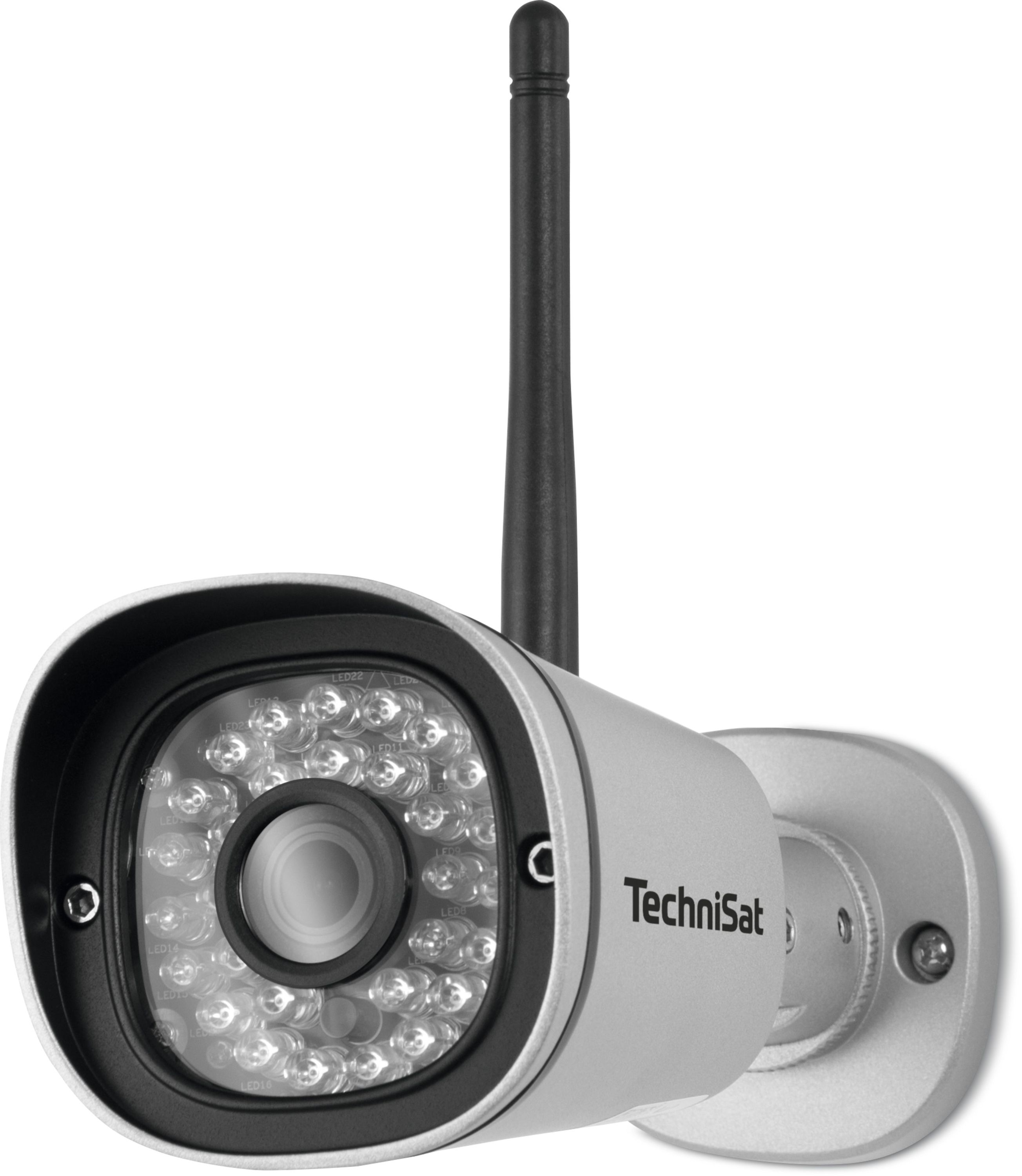 TechniSat Au&szlig;enkamera 1 | Full HD &Uuml;berwachungskamera, Nachtsicht  | silber 