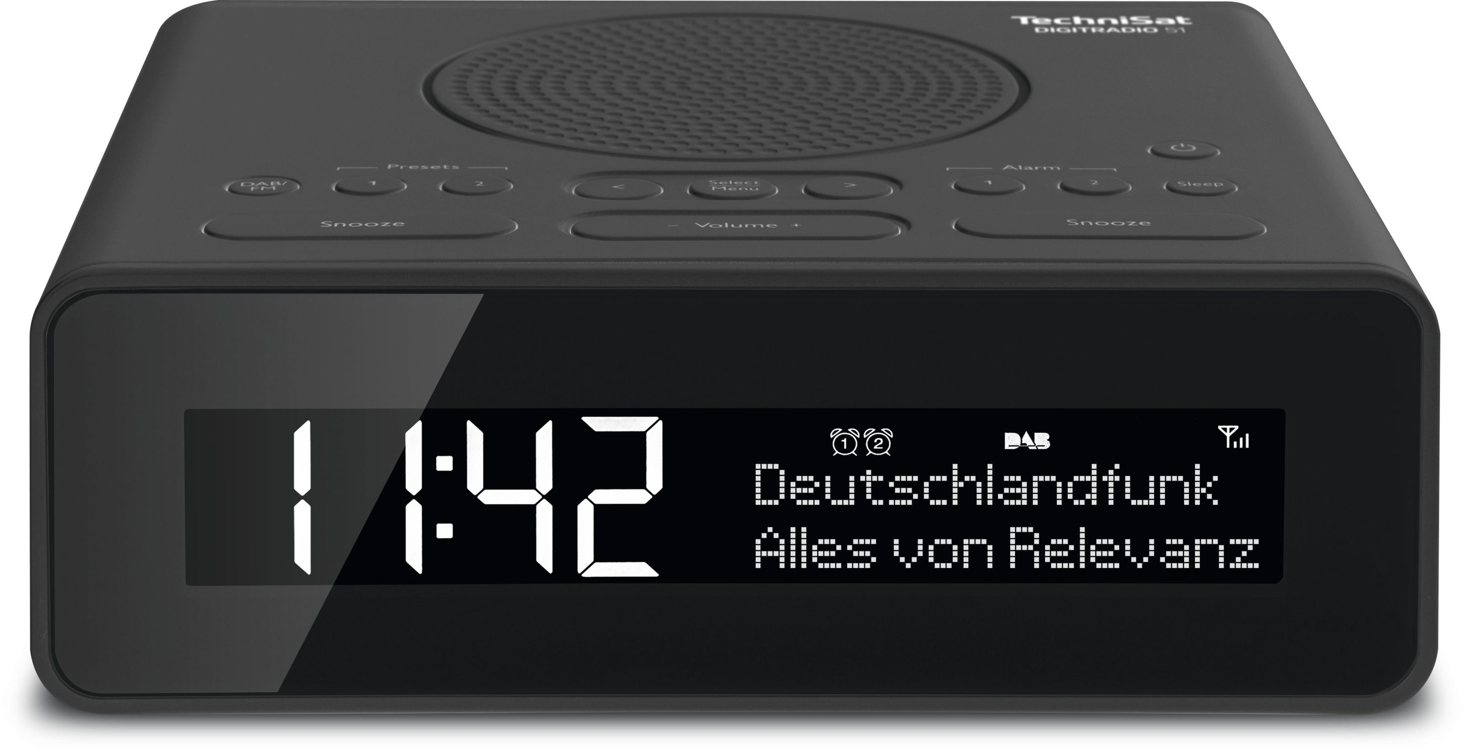 TechniSat DIGITRADIO 51 | DAB+ & UKW Uhrenradio mit Radiowecktimer anthrazit 