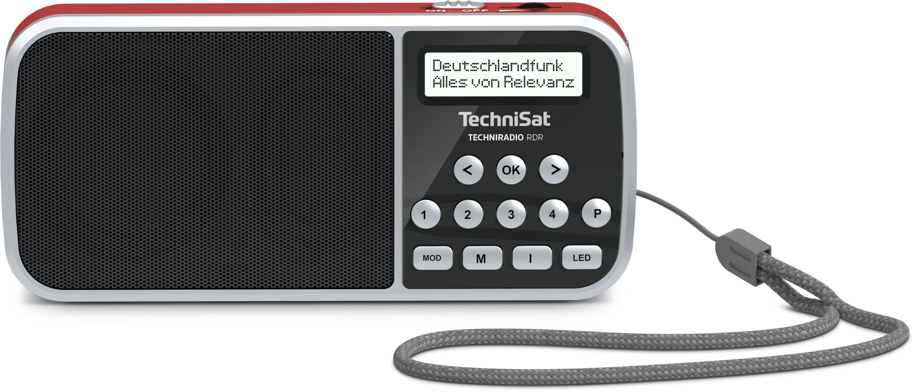TechniSat TECHNIRADIO RDR | portables DAB+/UKW Radio inkl. Netzteil, Akku | rot 