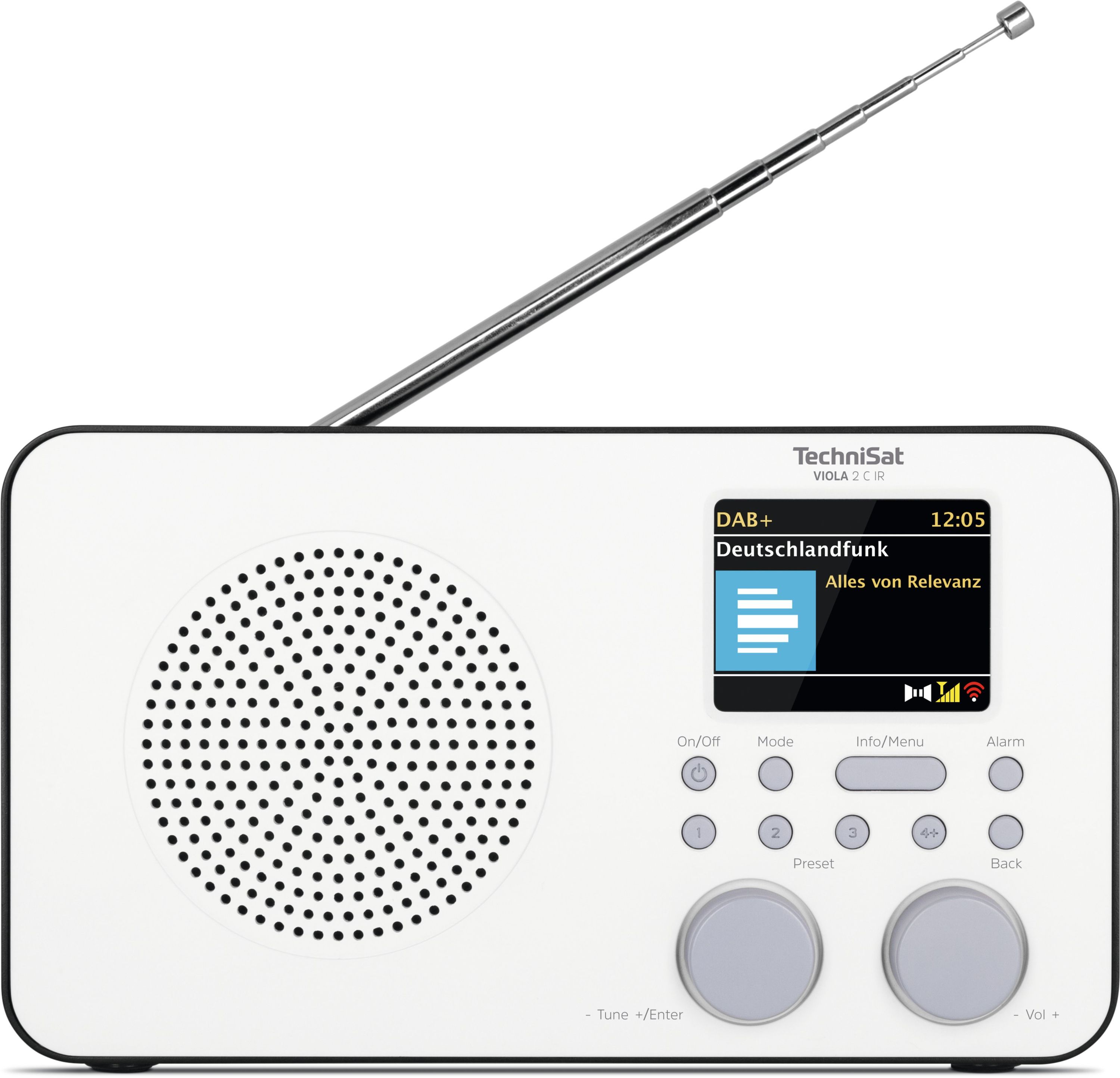 TechniSat VIOLA 2 C IR | tragbares DAB+ Internetradio mit Akku | wei&szlig;/schwarz 