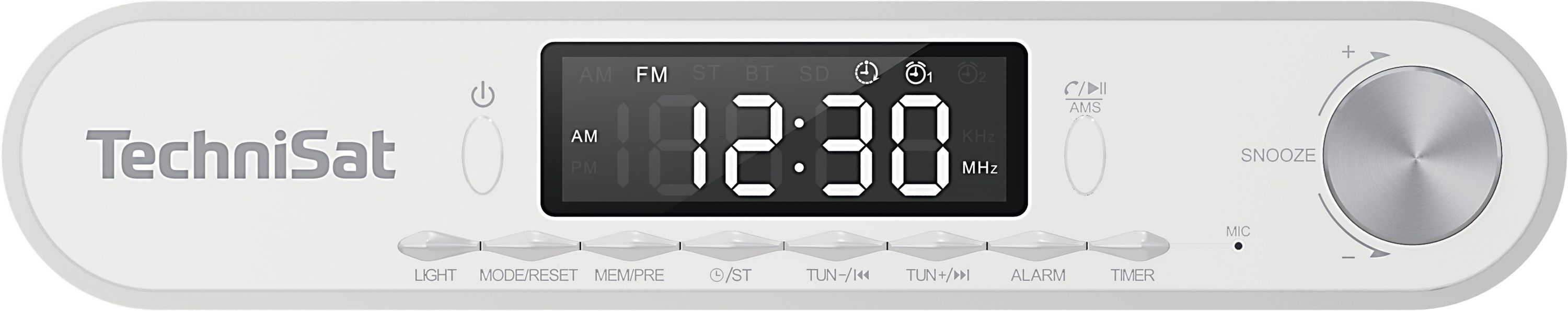 TechniSat Viola K&uuml;chenradio - 5 Watt Unterbau Radio mit UKW/FM, LED Display, Arbeitsleuchte, Timer, Bluetooth, Weckfunktion wei&szlig; 