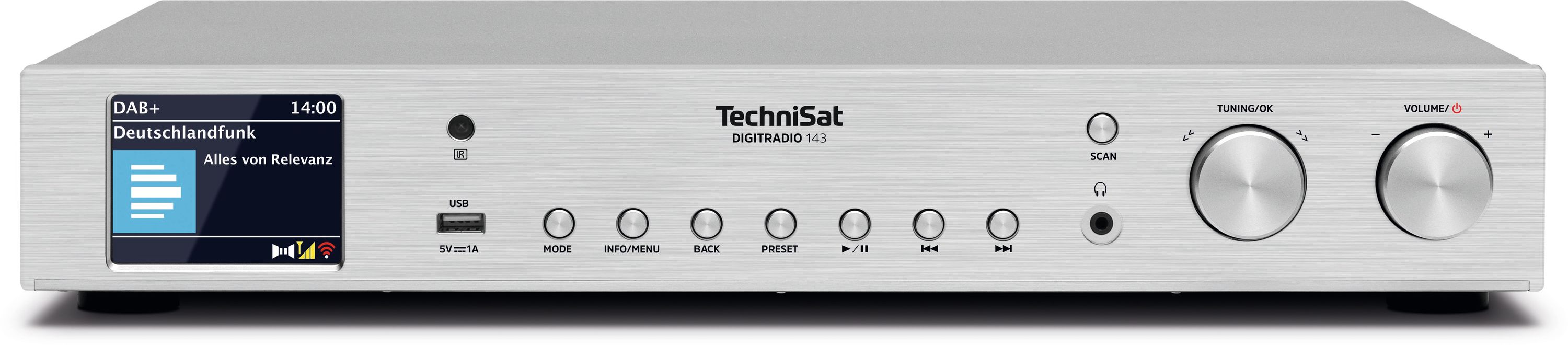 TechniSat DIGITRADIO 143 (V3) | Hi-Fi-Komponente, DAB+, Internetradio silber 