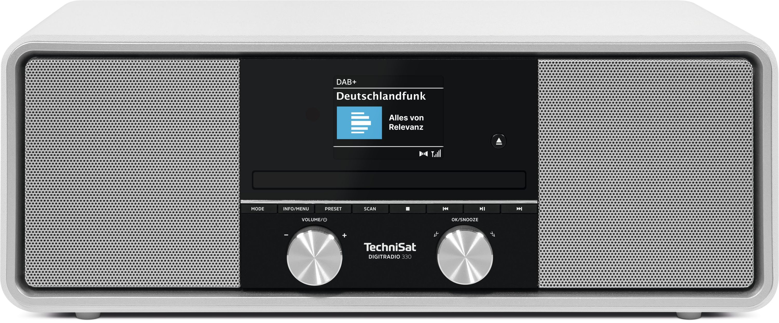 TechniSat DIGITRADIO 330 - DAB+/UKW 10W Radio mit CD, Bluetooth, Fernbedienung wei&szlig; 
