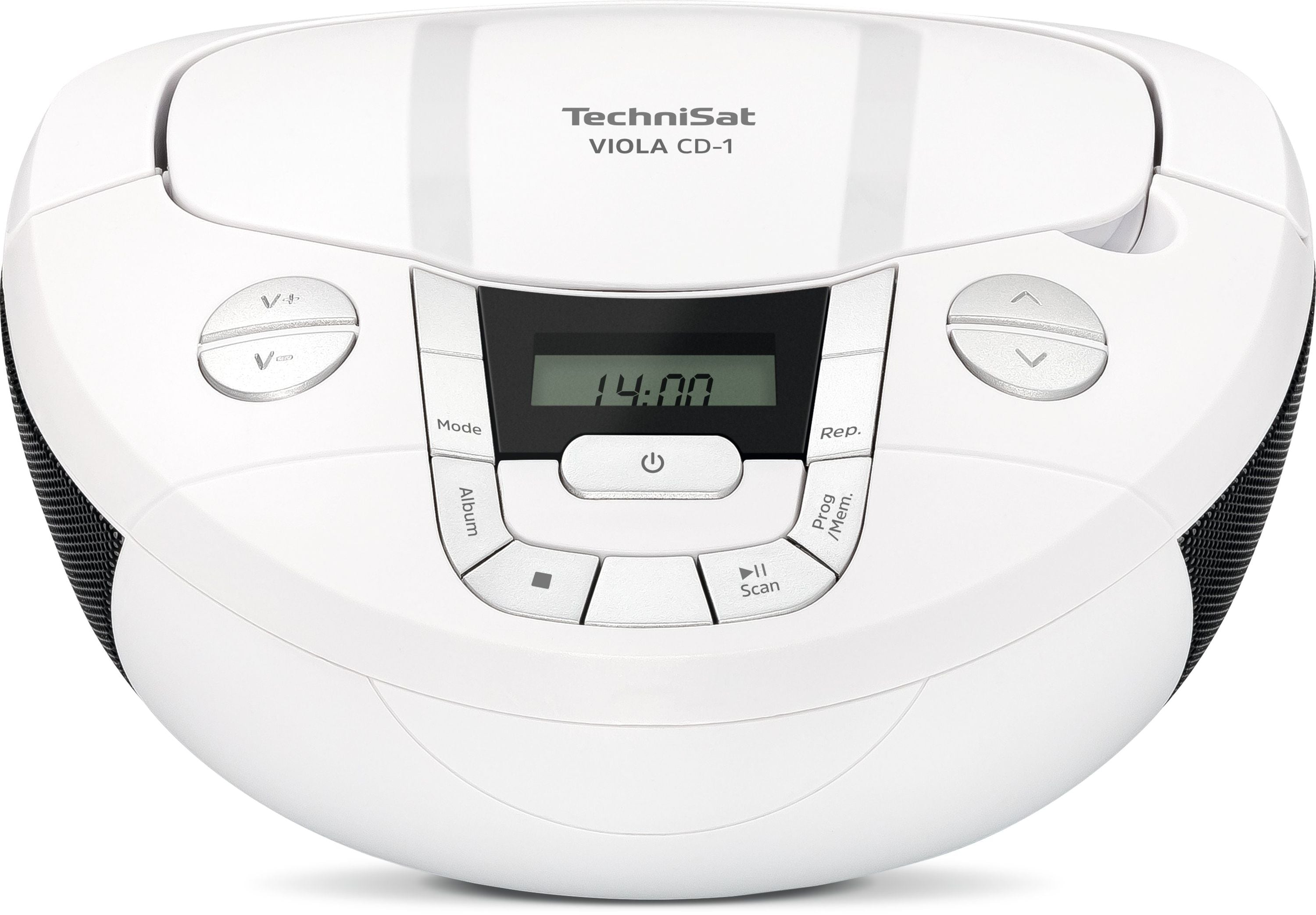 TechniSat Viola CD-1 | Boombox mit Bluetooth, Batteriebetrieb & CD-Player wei&szlig; 