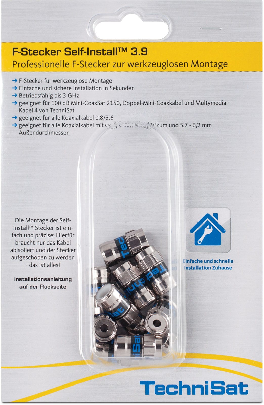 TechniSat F-Stecker Self-Install Pack 3.9 |3.9 F-Stecker | 10 St&uuml;ck 