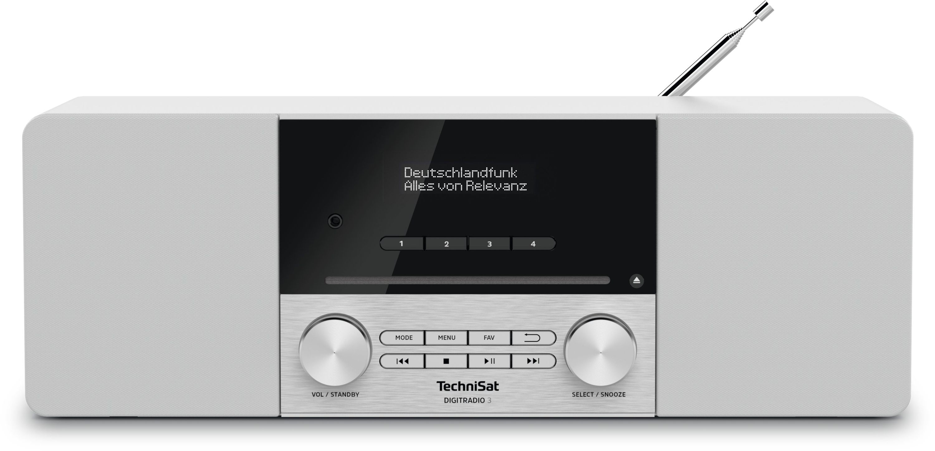 TechniSat DIGITRADIO 3 | DAB+/UKW/CD-Stereoradio, Bluetooth & MP3 wei&szlig; 