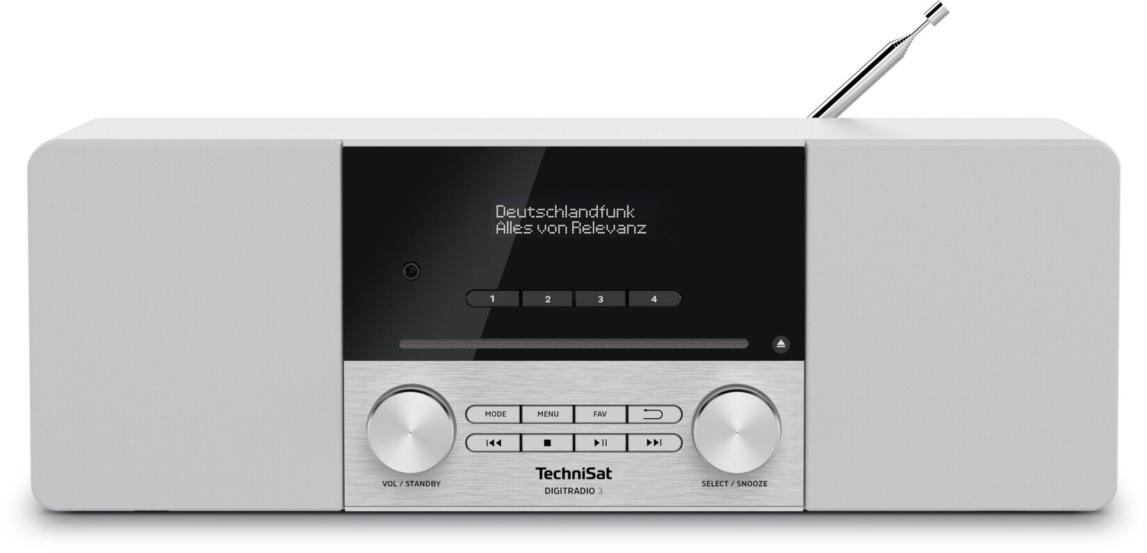 TechniSat DIGITRADIO 3 DAB+/UKW/CD-Stereoradio, Bluetooth & MP3 weiß