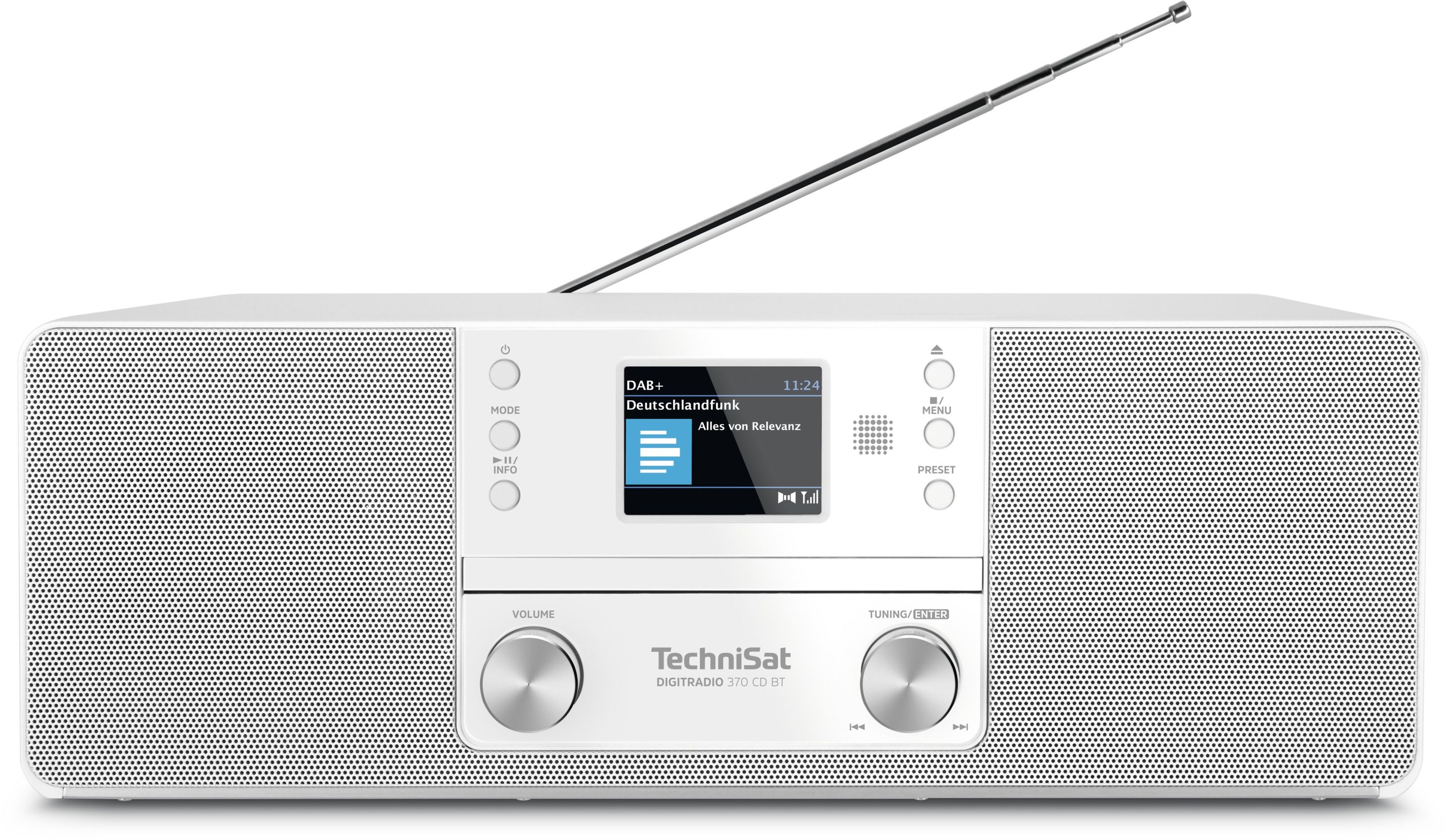TechniSat DIGITRADIO 370 CD BT | DAB+/UKW-Radio, CD-Player & Bluetooth wei&szlig; 