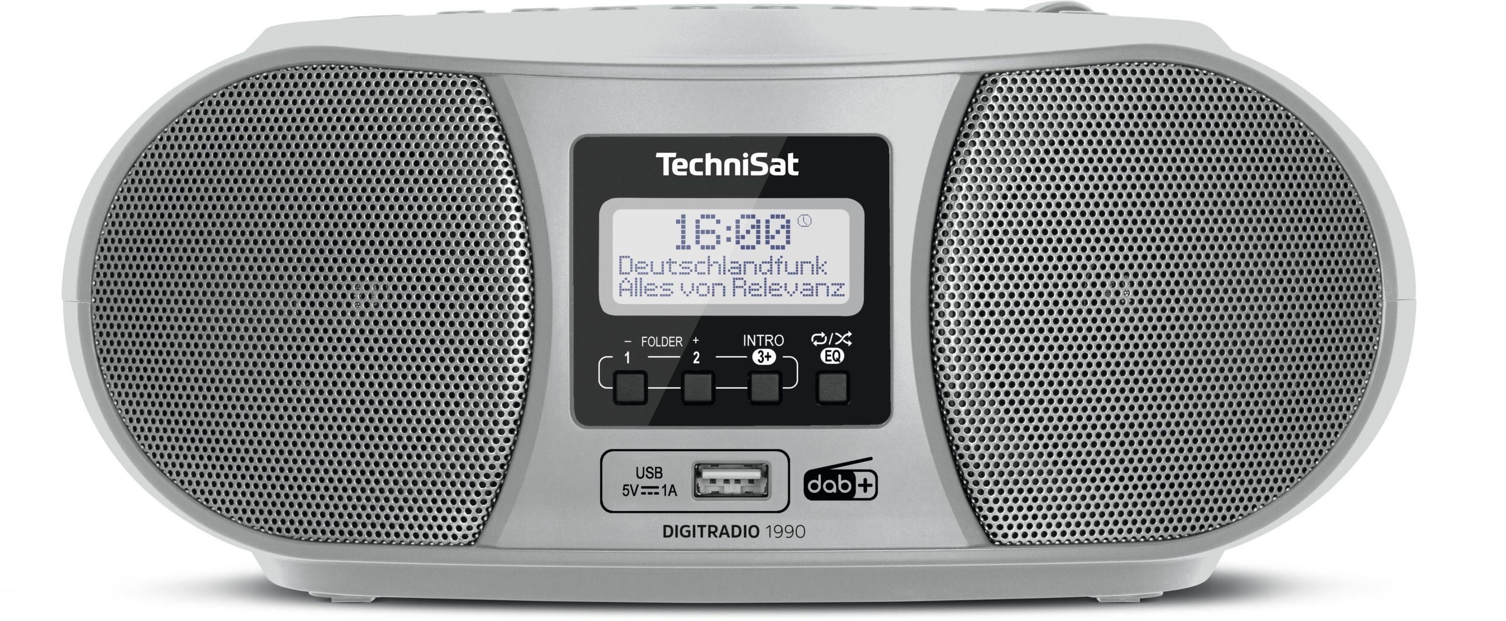 TechniSat DIGITRADIO 1990 | Stereo-Boombox mit DAB+, UKW, CD-Player silber 
