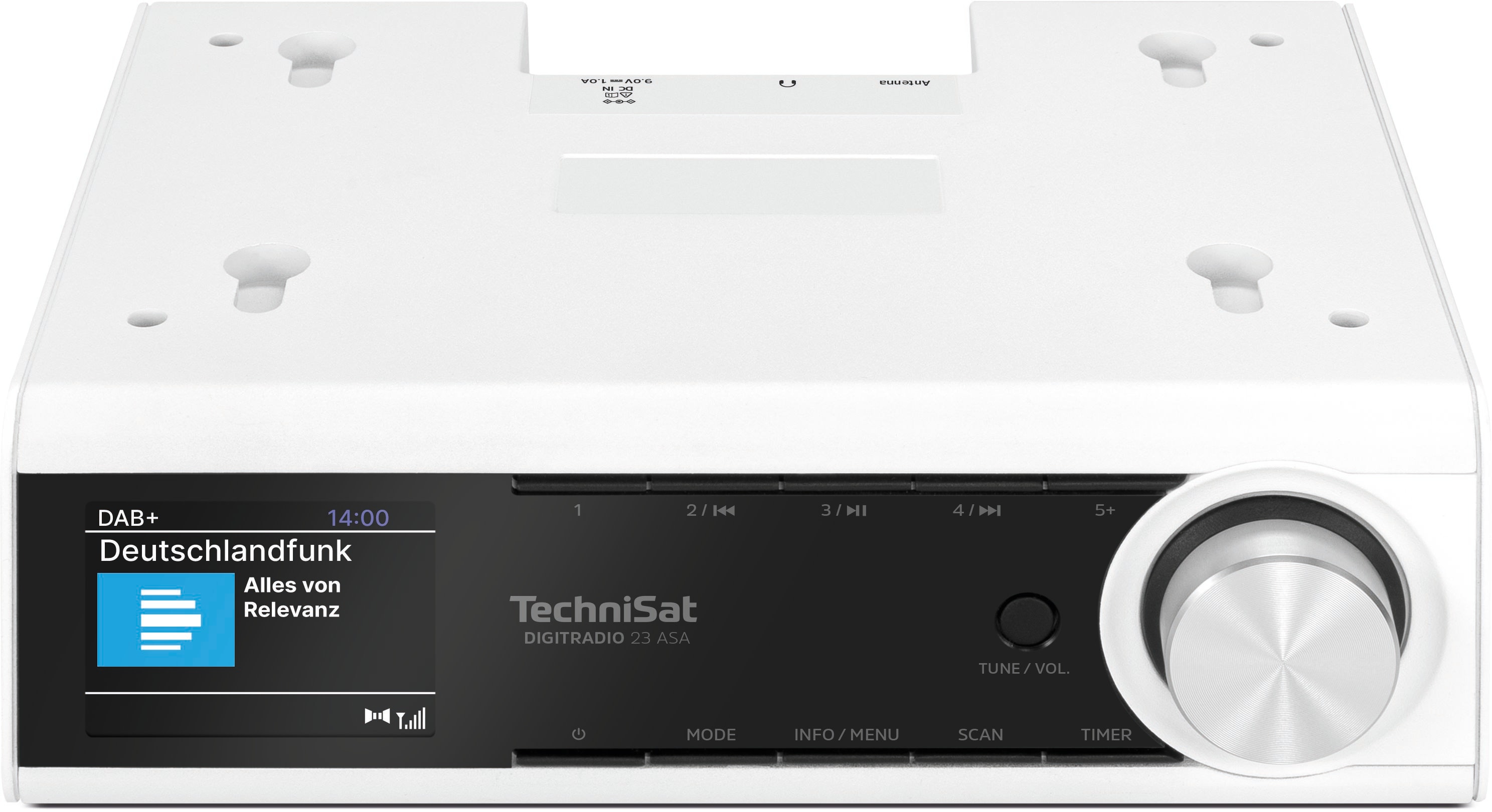 TechniSat DIGITRADIO 23 ASA - 2 Watt DAB+/UKW Unterbauradio mit Automatic Safety Alert wei&szlig; 